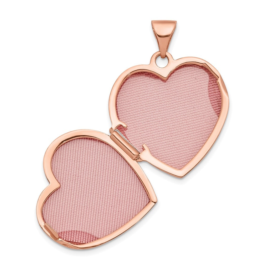 14k Rose Gold 18mm Scrolled Love You Always Heart Locket – Elegant Jewelry Gift for Birthday, Anniversary, Engagement, Wedding