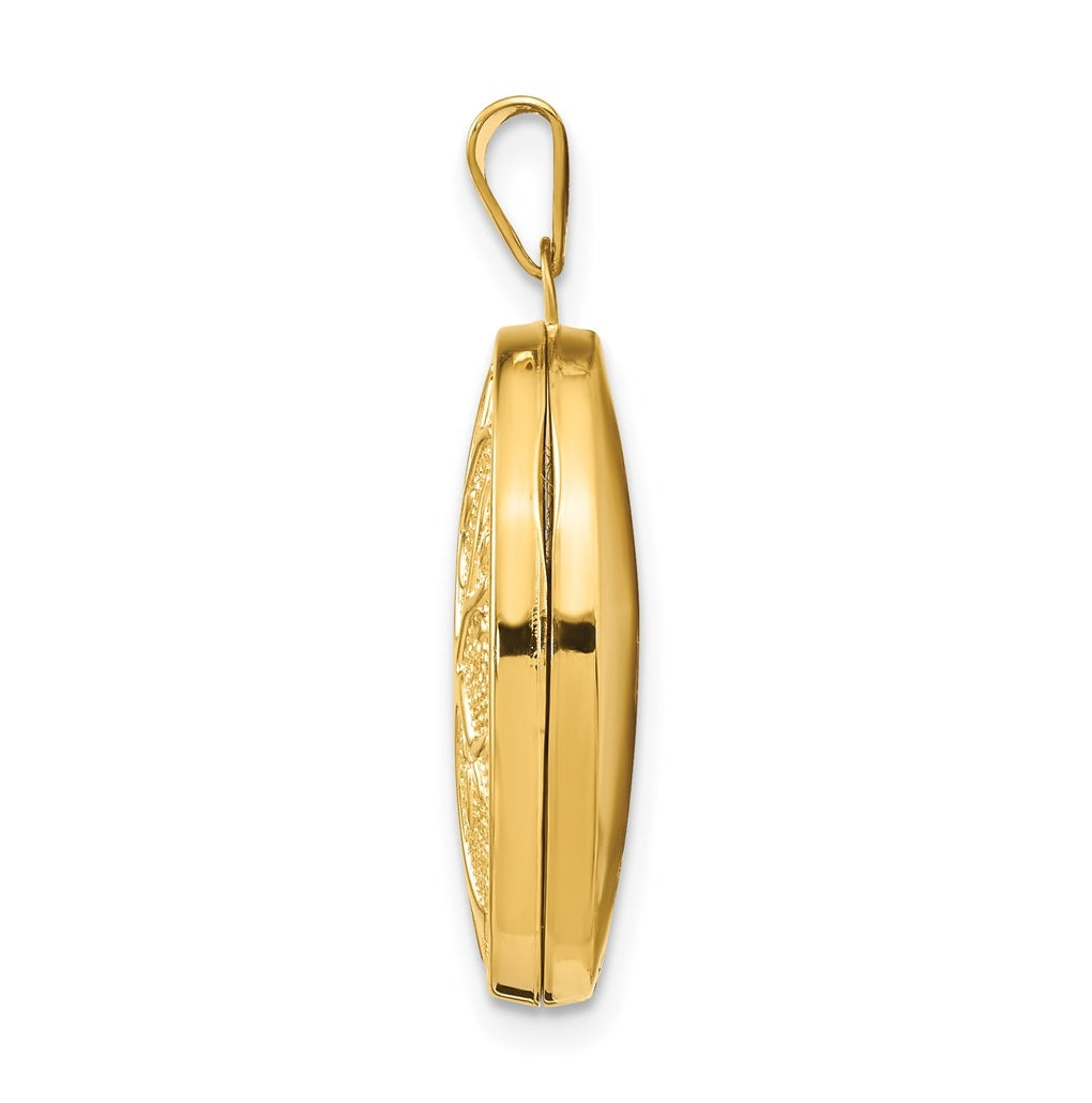 14K Yellow Or White Gold 21x16mm Oval Tree Locket – Elegant Jewelry Gift for Birthday, Anniversary, Engagement, Wedding