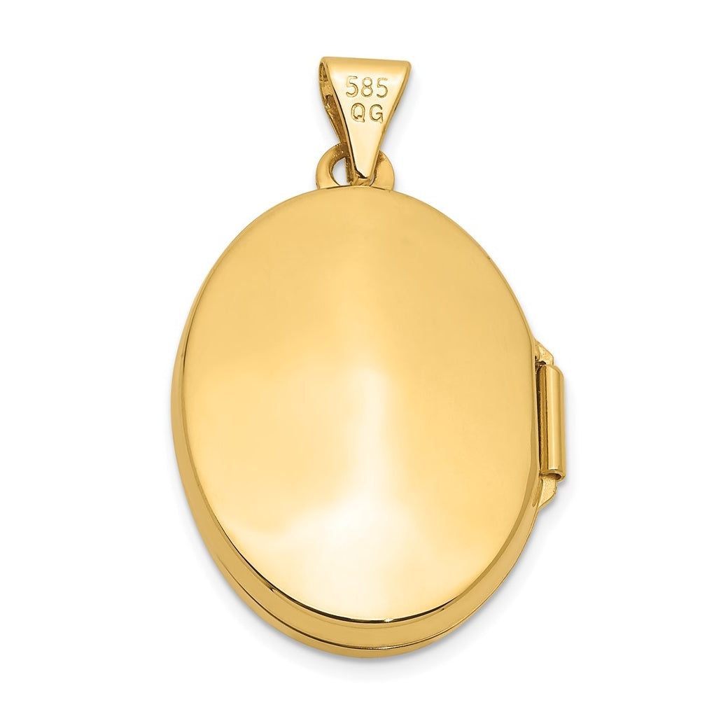 14K Yellow Or White Gold 21x16mm Oval Tree Locket – Elegant Jewelry Gift for Birthday, Anniversary, Engagement, Wedding