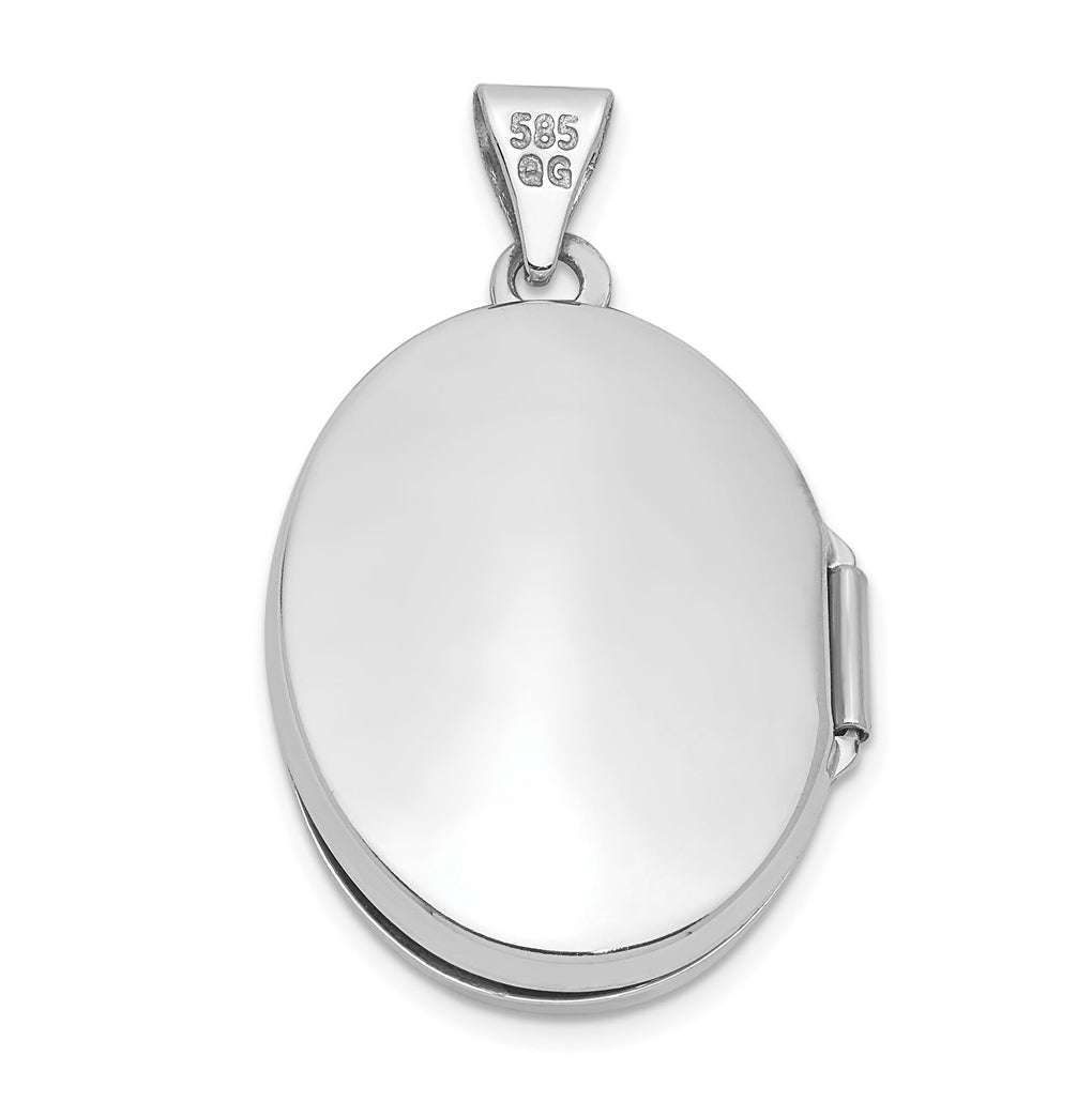 14K Yellow Or White Gold 21x16mm Oval Tree Locket – Elegant Jewelry Gift for Birthday, Anniversary, Engagement, Wedding