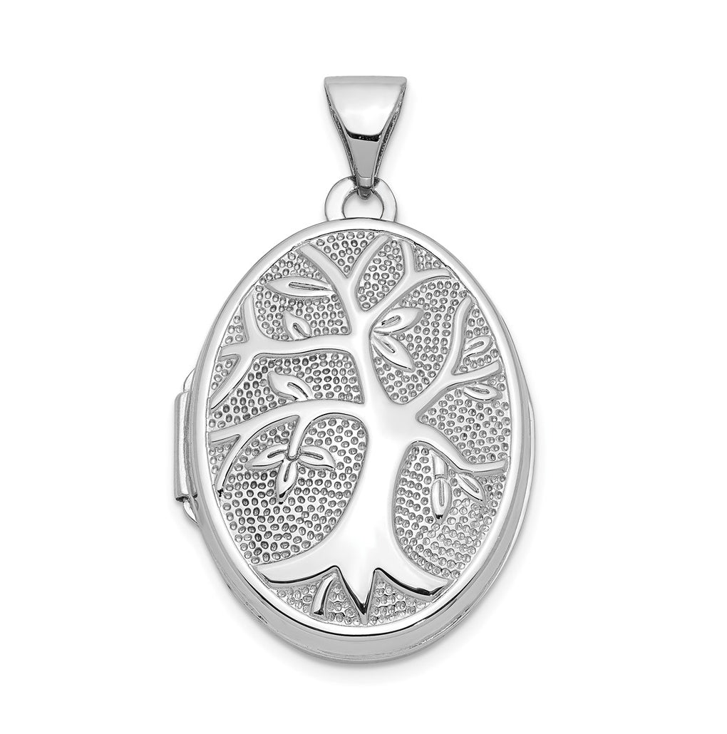 14K Yellow Or White Gold 21x16mm Oval Tree Locket – Elegant Jewelry Gift for Birthday, Anniversary, Engagement, Wedding