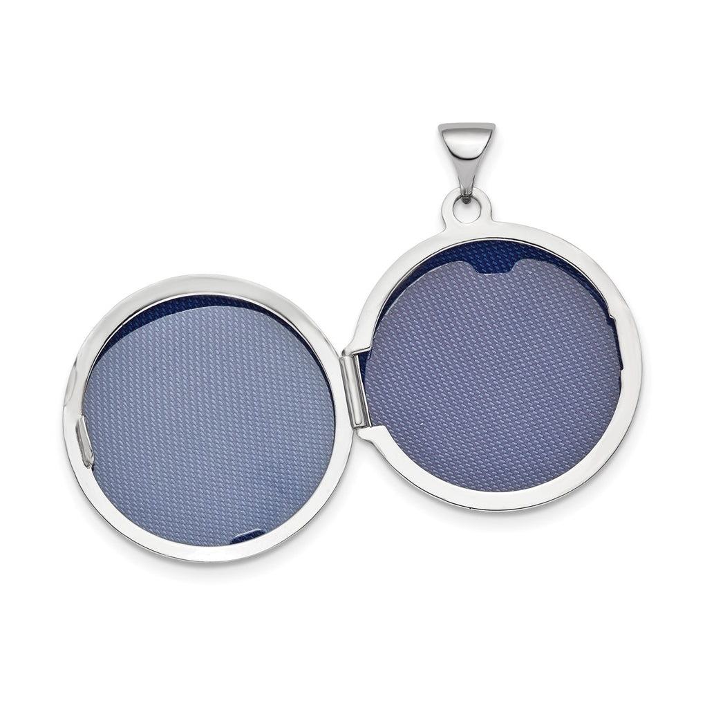 14k White Gold Polished Domed 20mm Round Locket – Elegant Jewelry Gift for Birthday, Anniversary, Engagement, Wedding