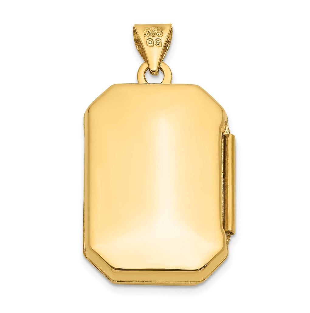 14k Yellow Gold Fancy Rectangle Locket – Elegant Jewelry Gift for Birthday, Anniversary, Engagement, Wedding