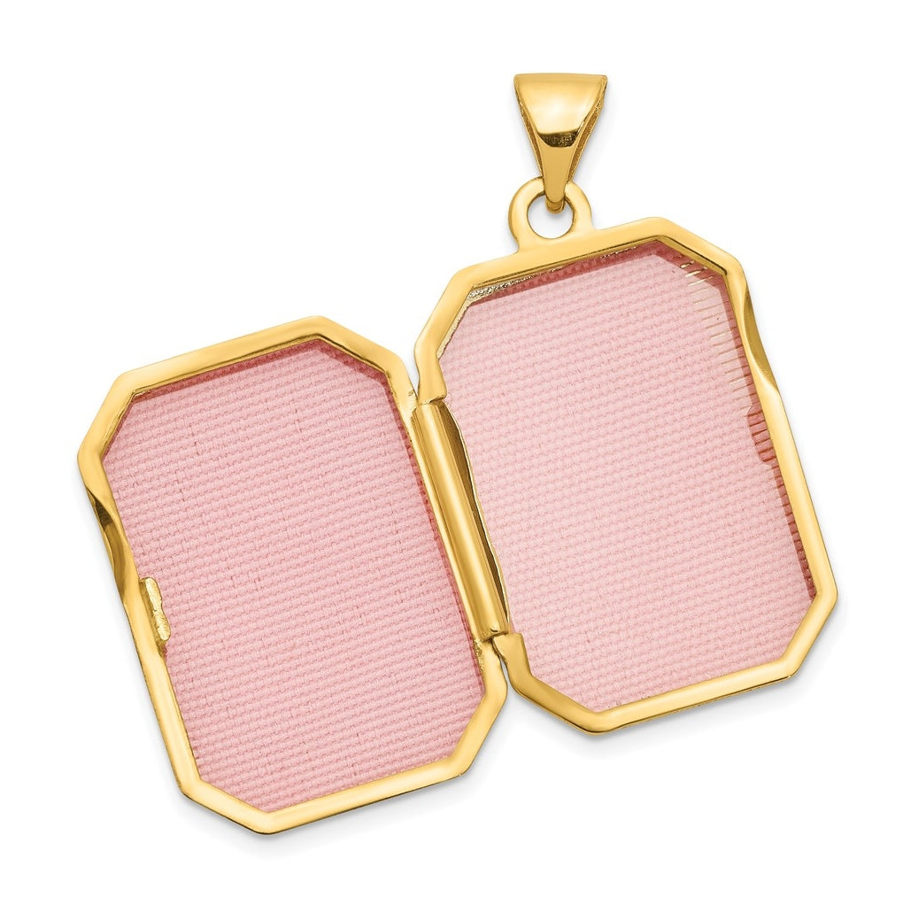 14k Yellow Gold Fancy Rectangle Locket – Elegant Jewelry Gift for Birthday, Anniversary, Engagement, Wedding