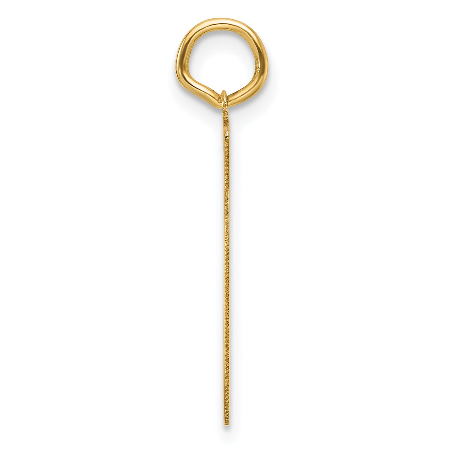 14k Yellow Gold Patterned Sunburst with Diagonal Stripe .013 Gauge Rectangular 18x12mm Disc Charm