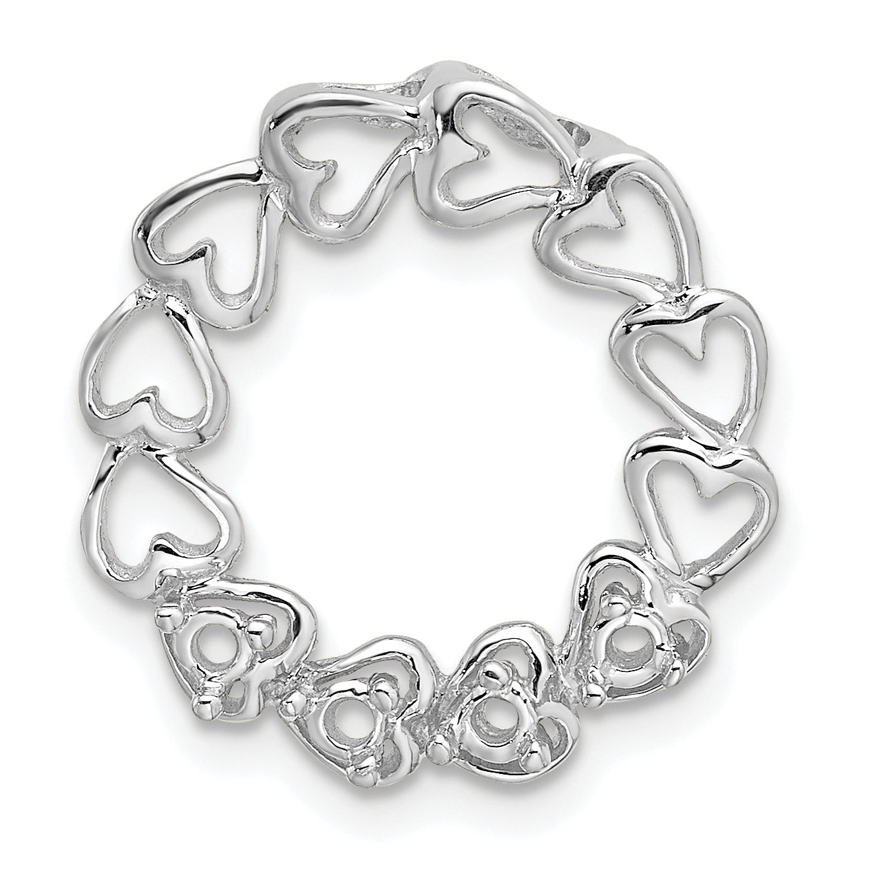 10k White Gold 3 Genuine Stone Family Pendant