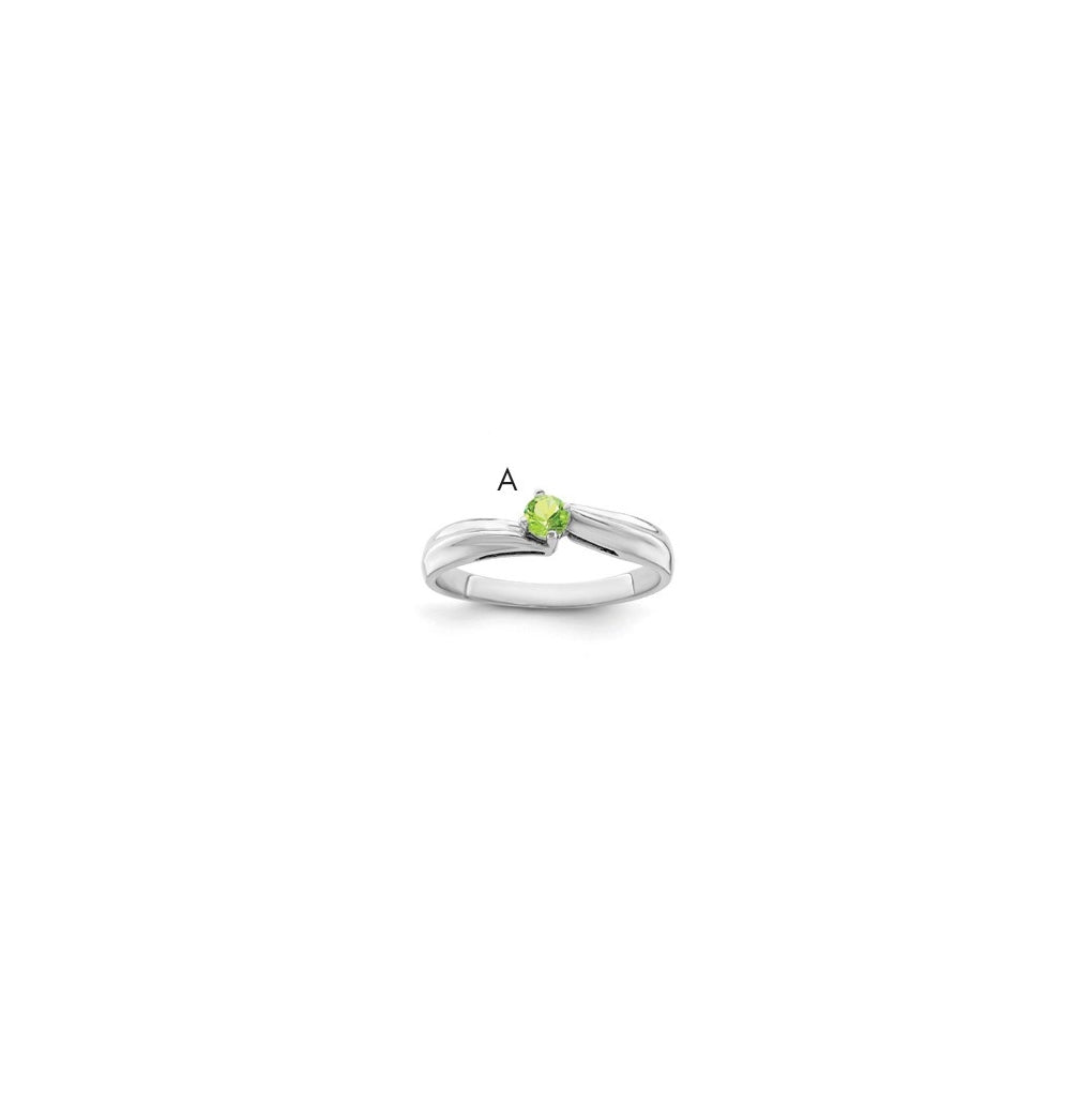 Sterling Silver Rhodium plated Family Jewelry Ring, 1 Stone