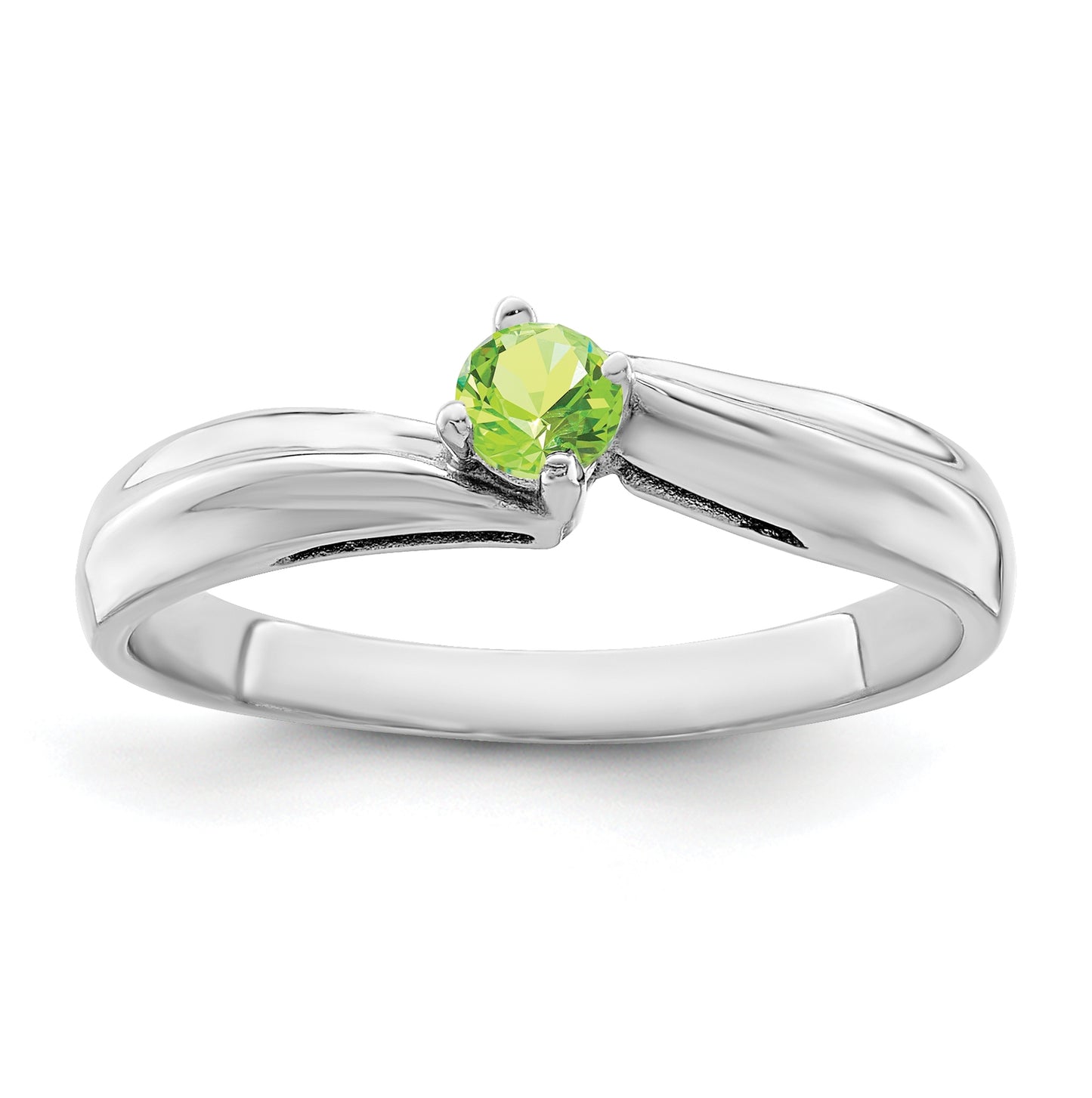 Sterling Silver Rhodium plated Family Jewelry Ring, 1 Stone