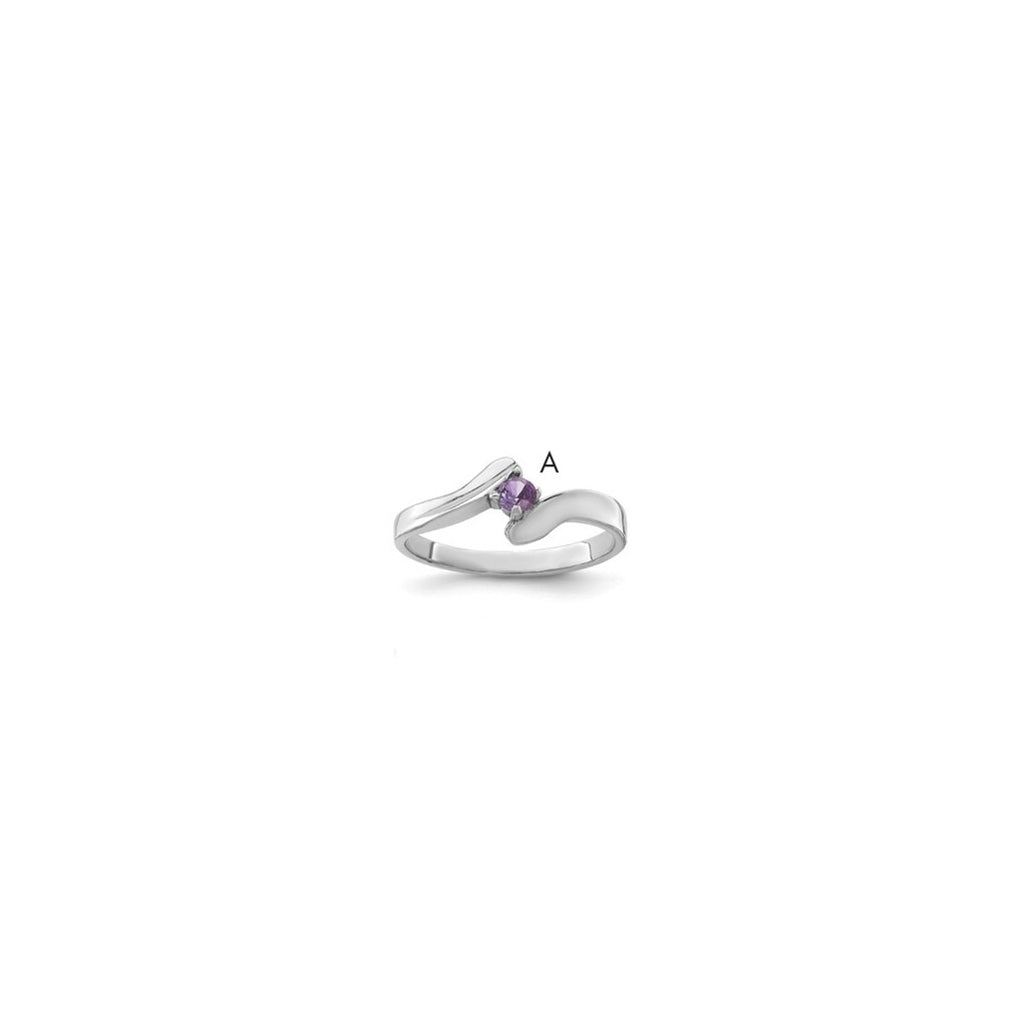 Sterling Silver Rhodium plated Family Jewelry-Ring, 1-Stone