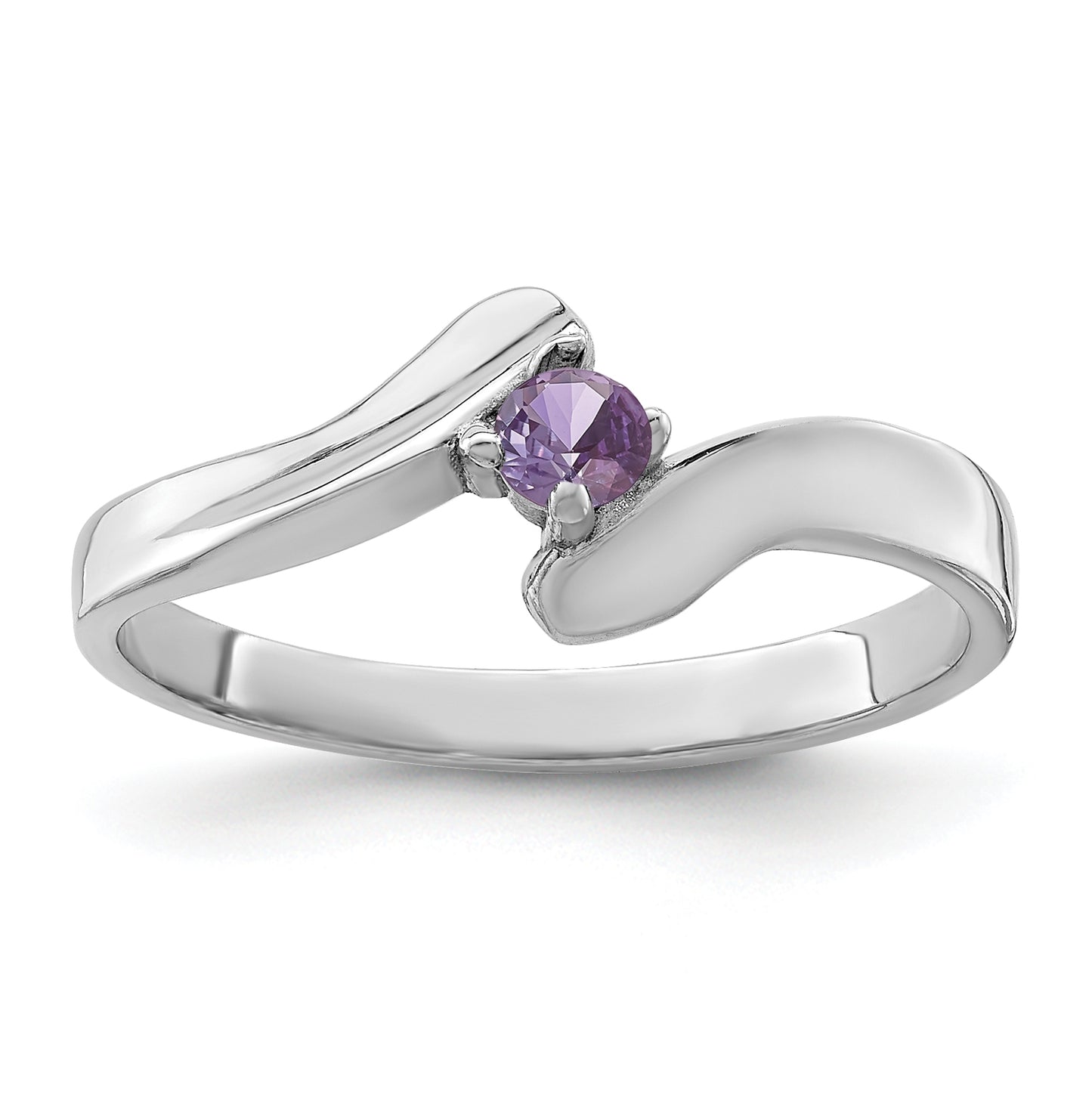 Sterling Silver Rhodium plated Family Jewelry-Ring, 1-Stone