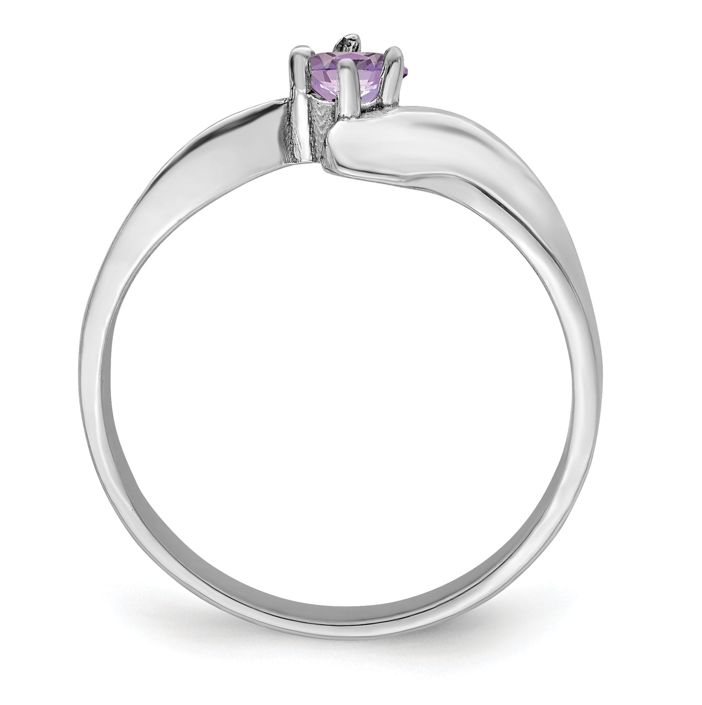 Sterling Silver Rhodium plated Family Jewelry-Ring, 1-Stone