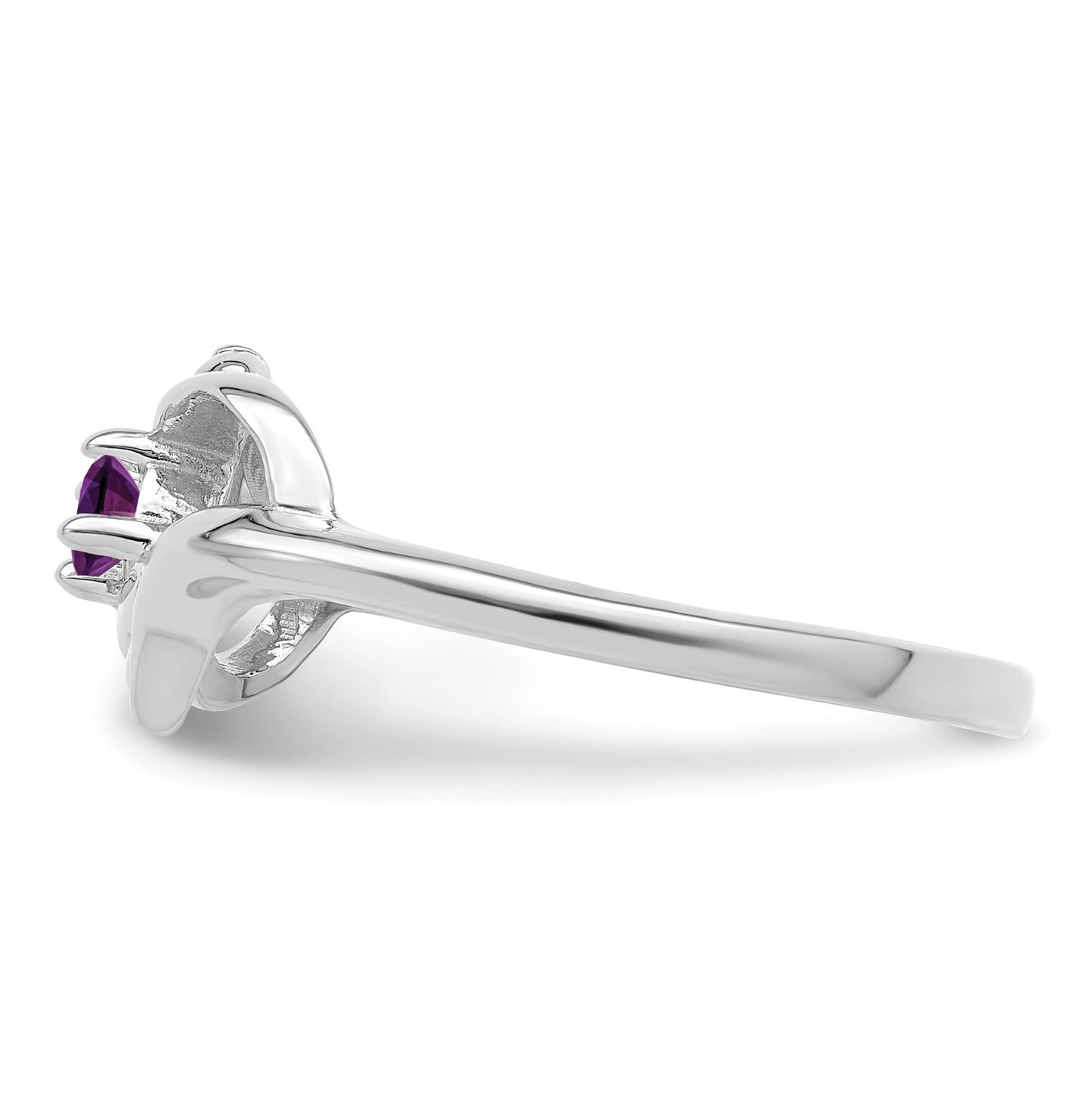 Sterling Silver Rhodium plated Genuine Stone Family Jewelry Ring, Size 6
