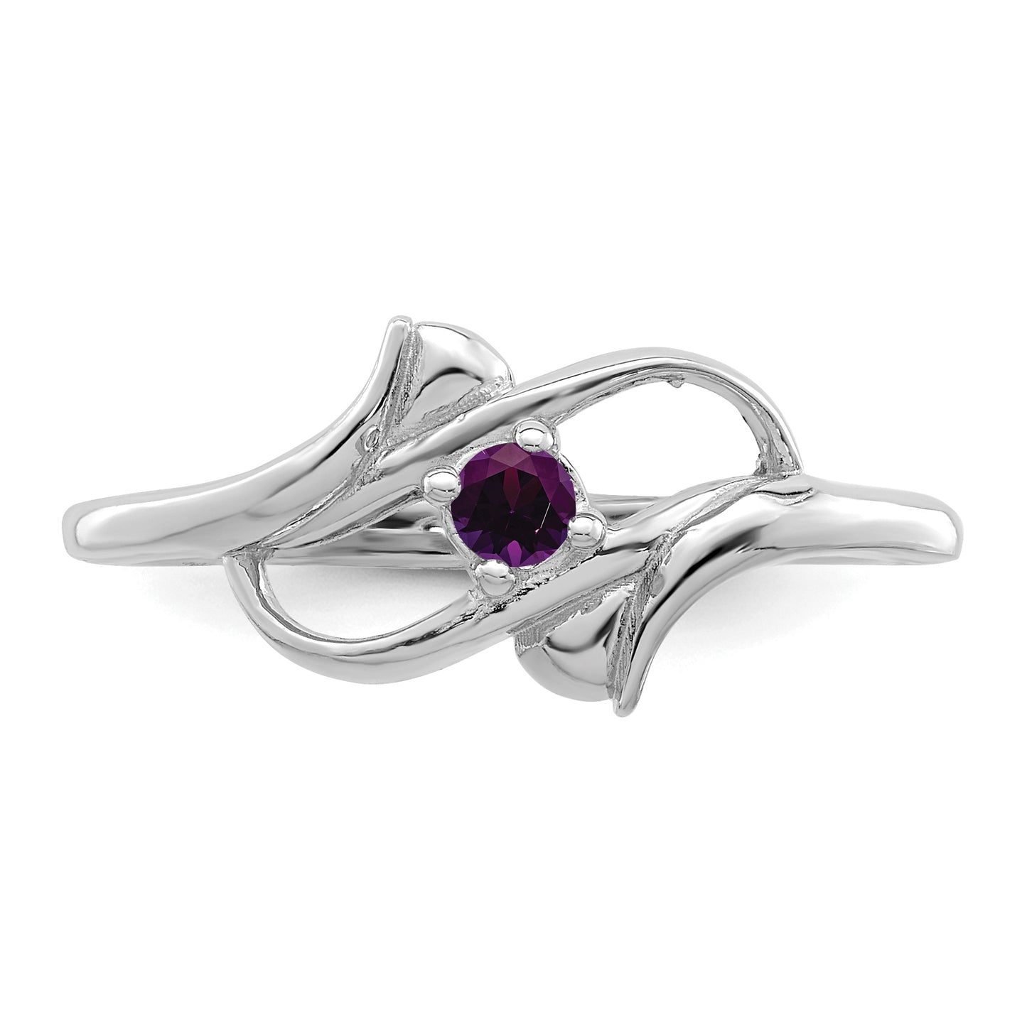 Sterling Silver Rhodium plated Genuine Stone Family Jewelry Ring, Size 5