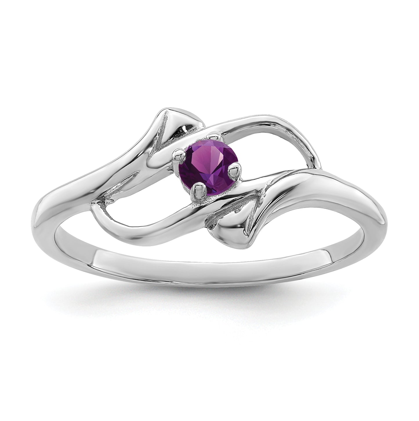 Sterling Silver Rhodium plated Genuine Stone Family Jewelry Ring, Size 5