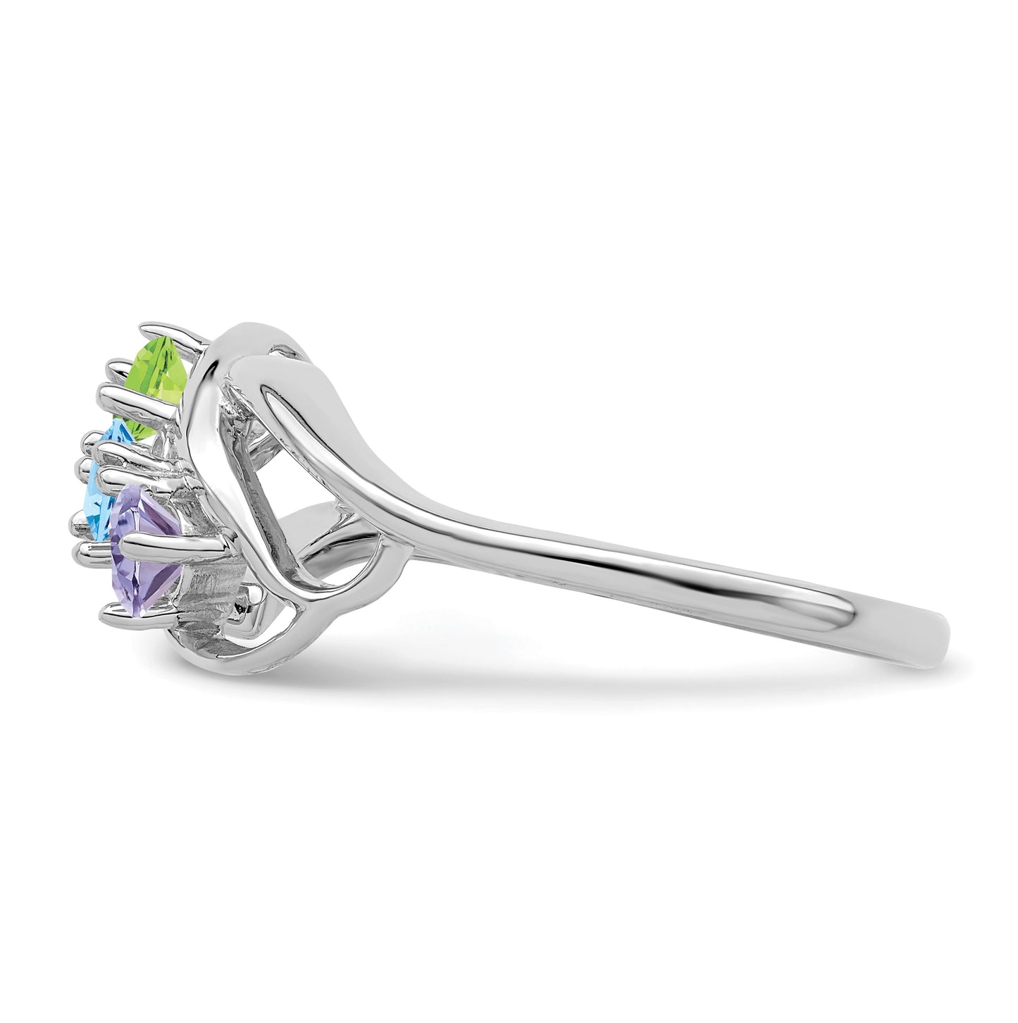 10k White Gold 2.5mm Synthetic Family Jewelry Ring