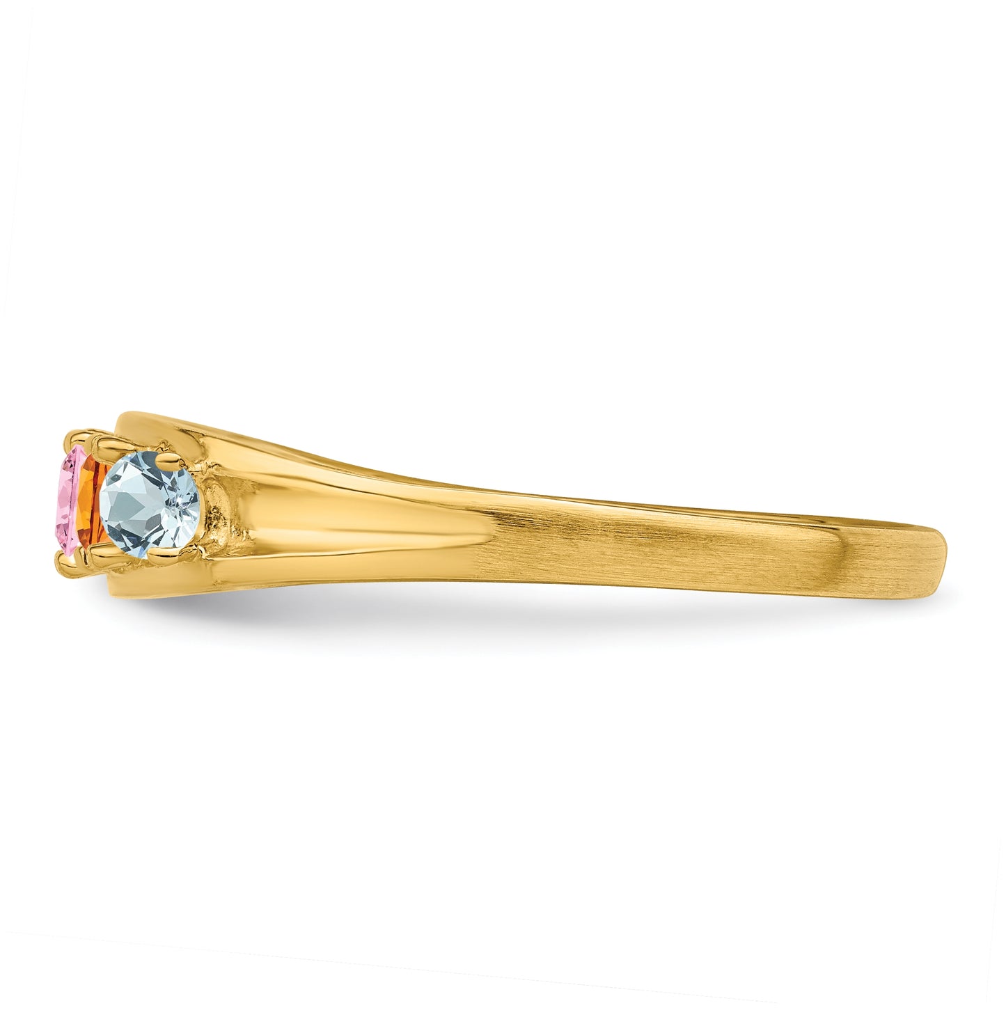 10K Yellow Gold Synthetic Family Jewelry Ring, 5-Stones