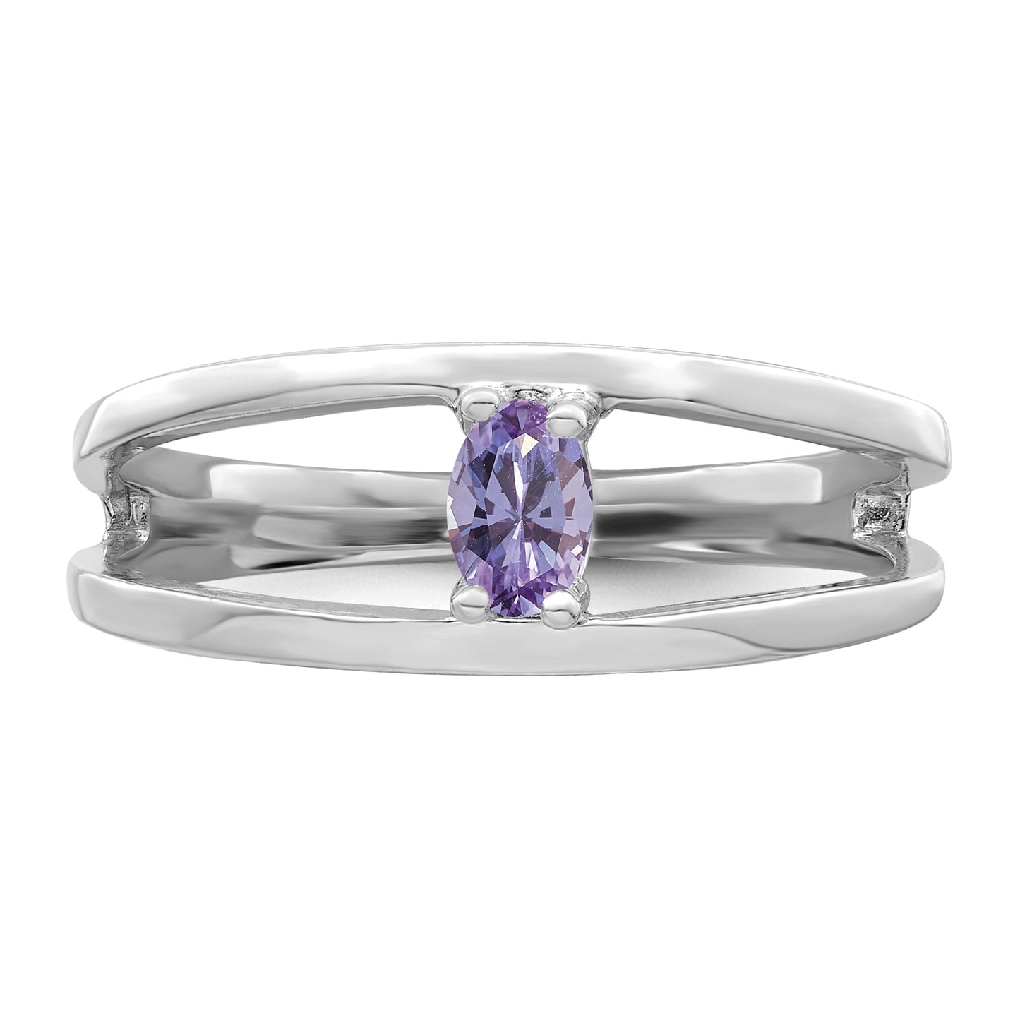 10k White Gold Genuine 1 Stone Mother's Ring