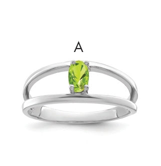 10k White Gold Genuine 1 Stone Mother's Ring