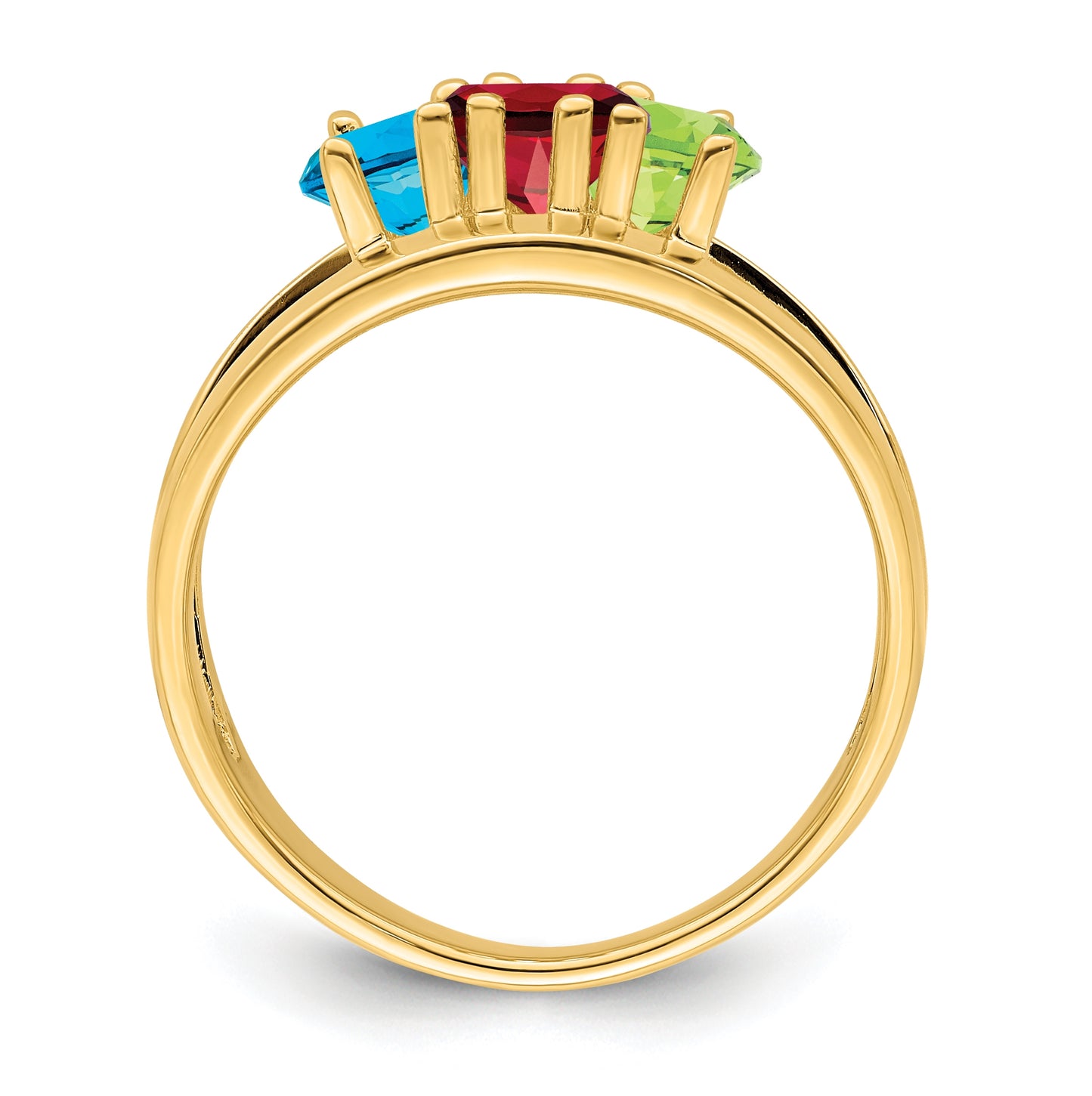 10K Yellow Gold Polished 3-Stone Mothers Ring
