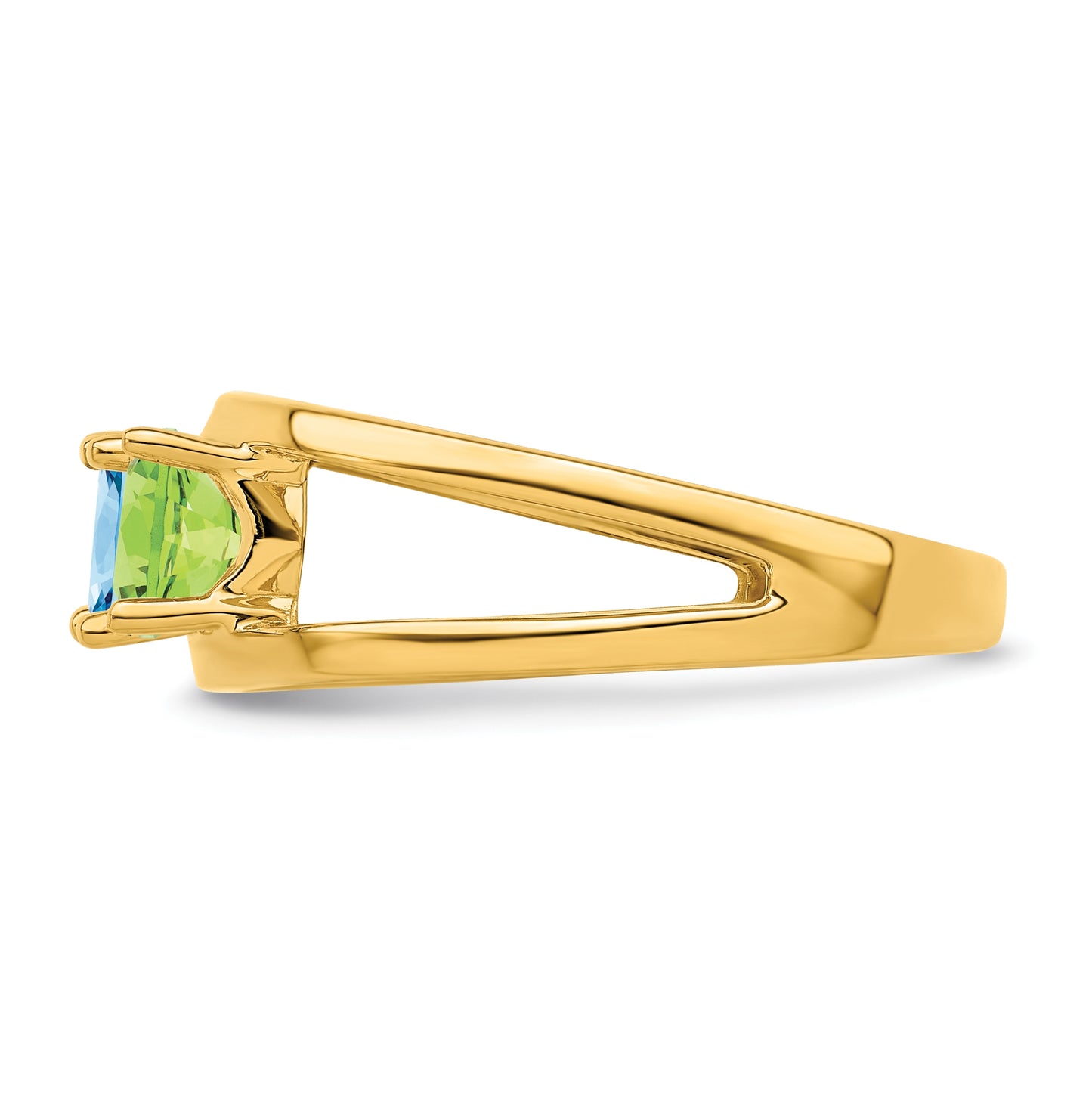 10K Yellow Gold Polished 3-Stone Mothers Ring