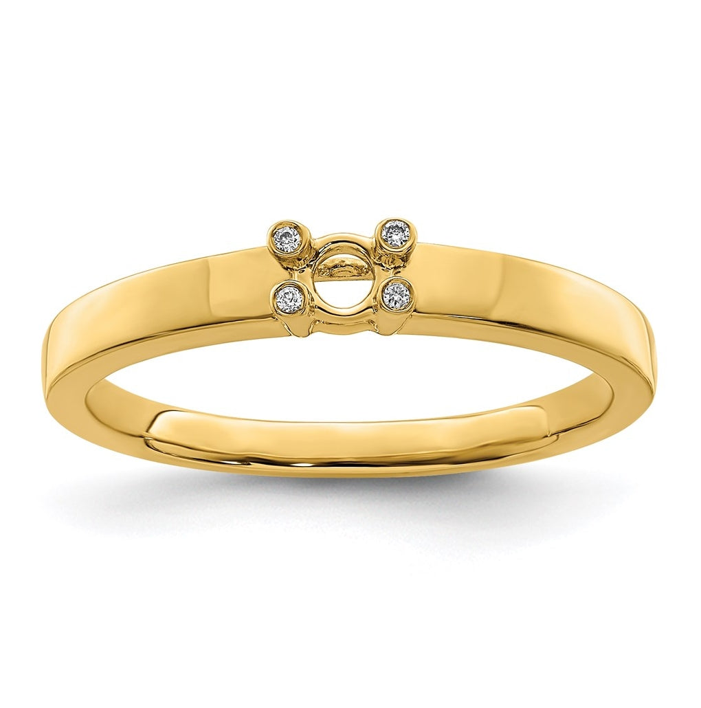 14K Yellow Gold Family Jewelry Genuine Stone & Diamond Set Ring – Elegant Jewelry Gift for Birthday, Anniversary, Engagement, Wedding