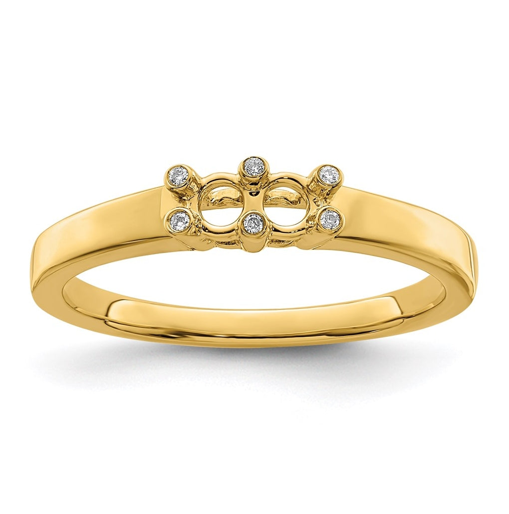 14K Yellow Gold Family Jewelry Genuine Stone & Diamond Set Ring – Elegant Jewelry Gift for Birthday, Anniversary, Engagement, Wedding