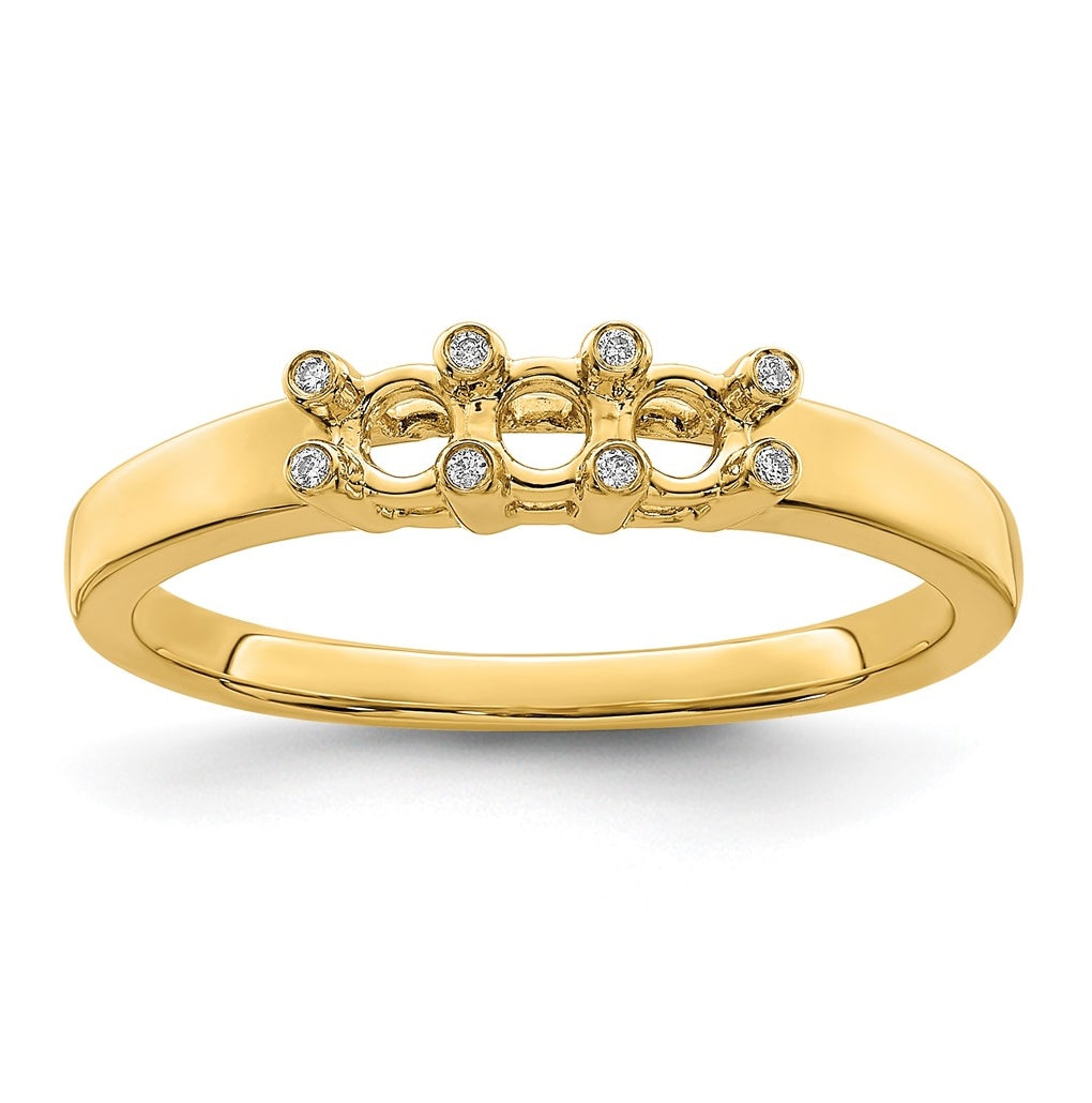 14K Yellow Gold Family Jewelry Genuine Stone & Diamond Set Ring – Elegant Jewelry Gift for Birthday, Anniversary, Engagement, Wedding