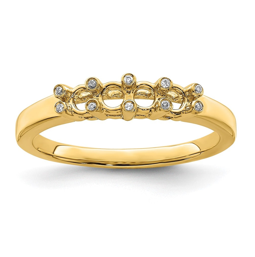 14K Yellow Gold Family Jewelry Genuine Stone & Diamond Set Ring – Elegant Jewelry Gift for Birthday, Anniversary, Engagement, Wedding
