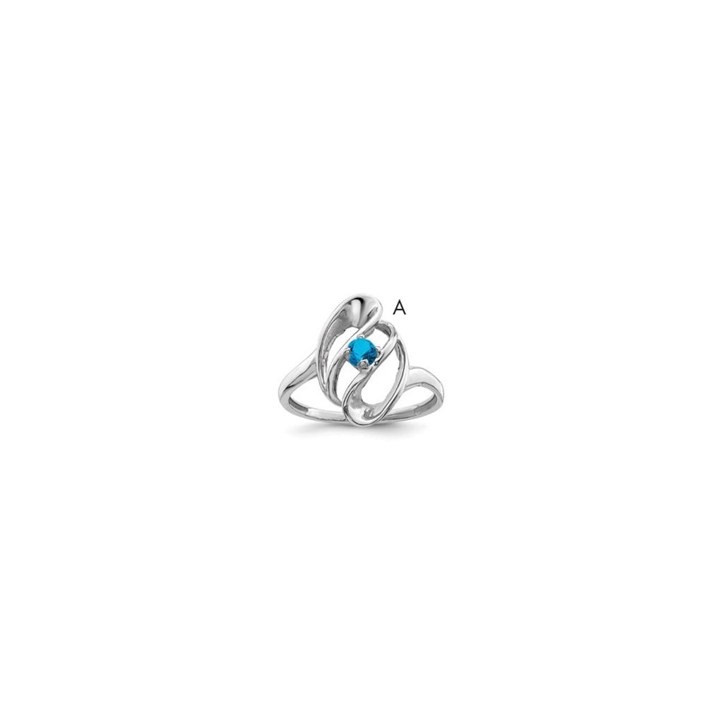 Sterling Silver Rhodium plated Family and Mother's Jewelry Ring, 1-stone
