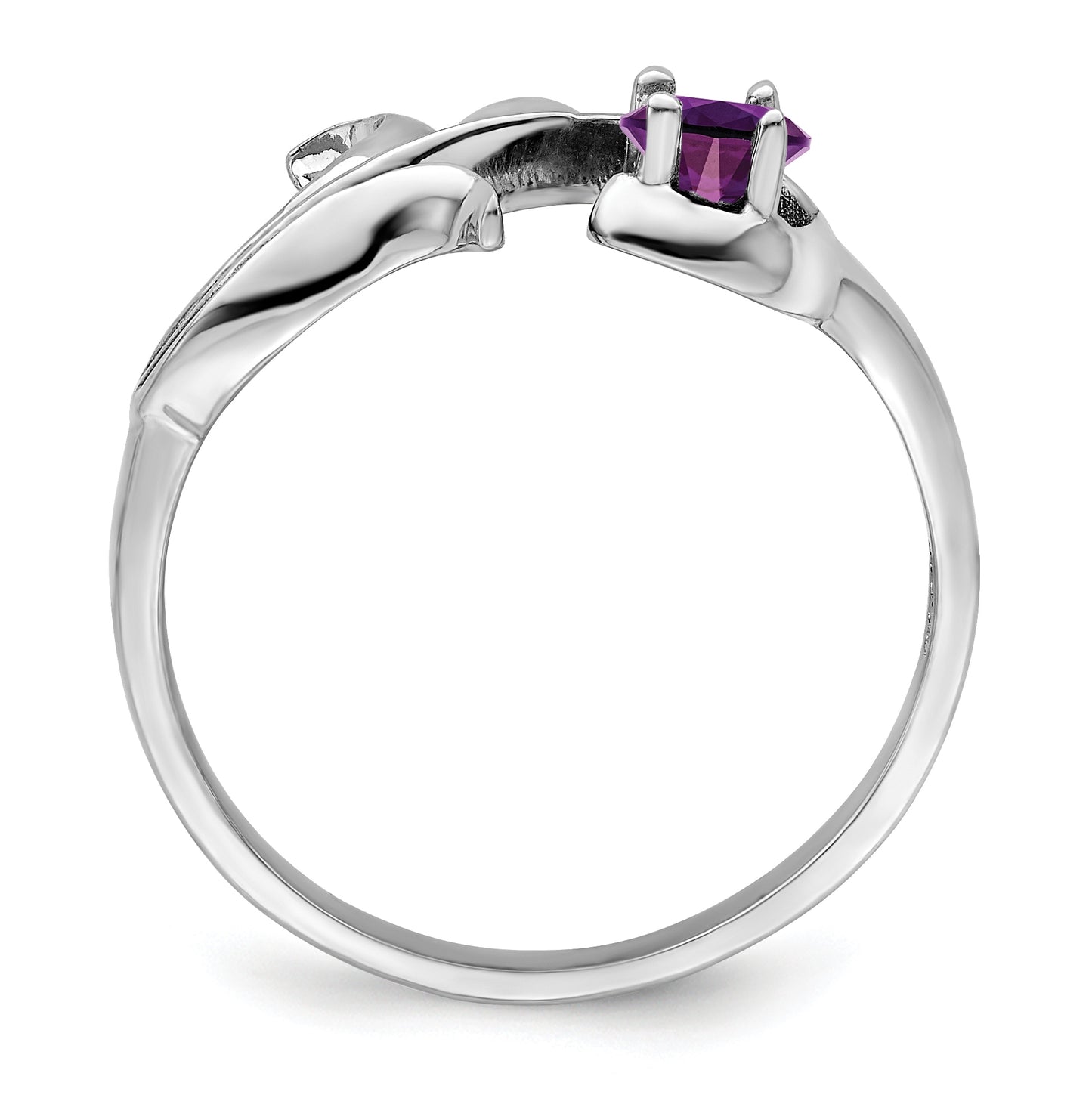 Sterling Silver Rhodium-plated Family & Mother's Jewelry Ring, 1-stone