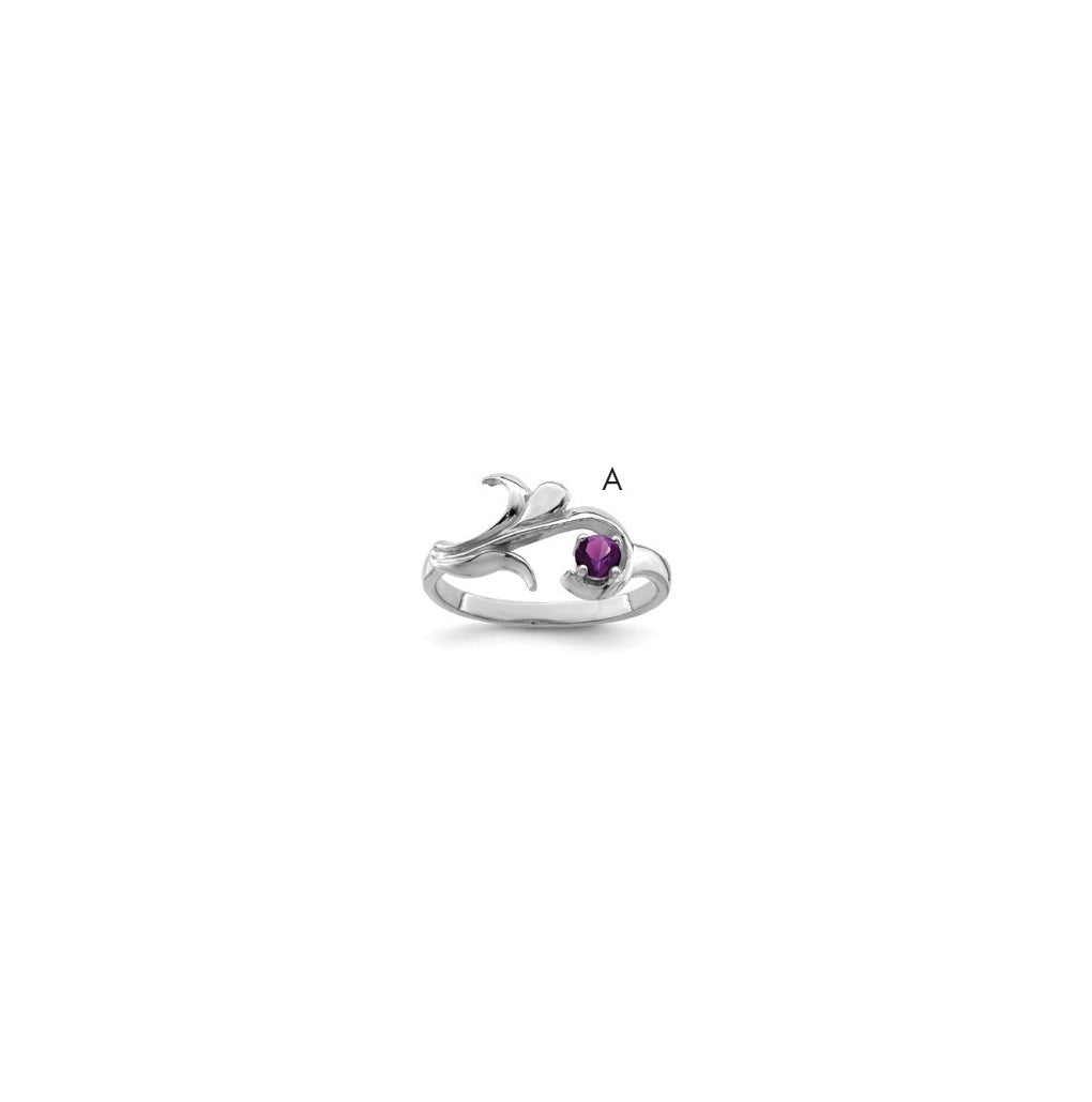Sterling Silver Rhodium-plated Family & Mother's Jewelry Ring, 1-stone