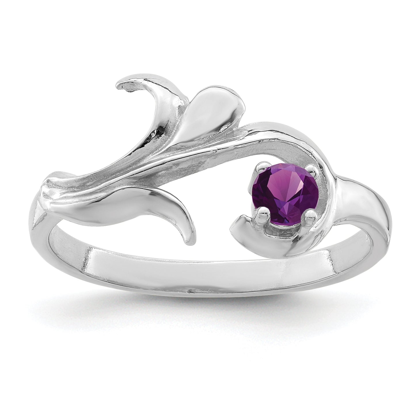 Sterling Silver Rhodium-plated Family & Mother's Jewelry Ring, 1-stone