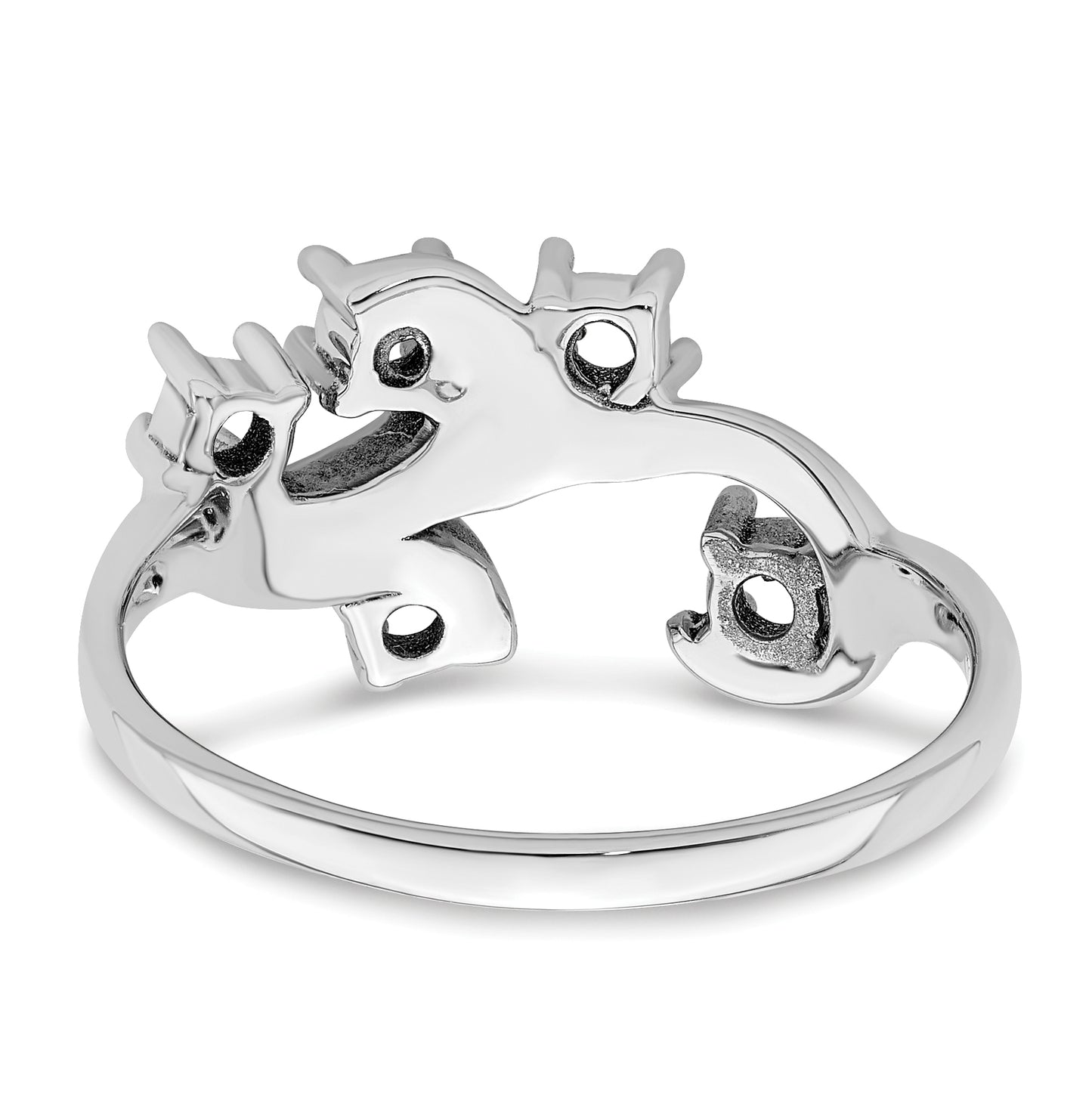 Sterling Silver Rhodium plated Synthetic 5-Stone Mothers Ring