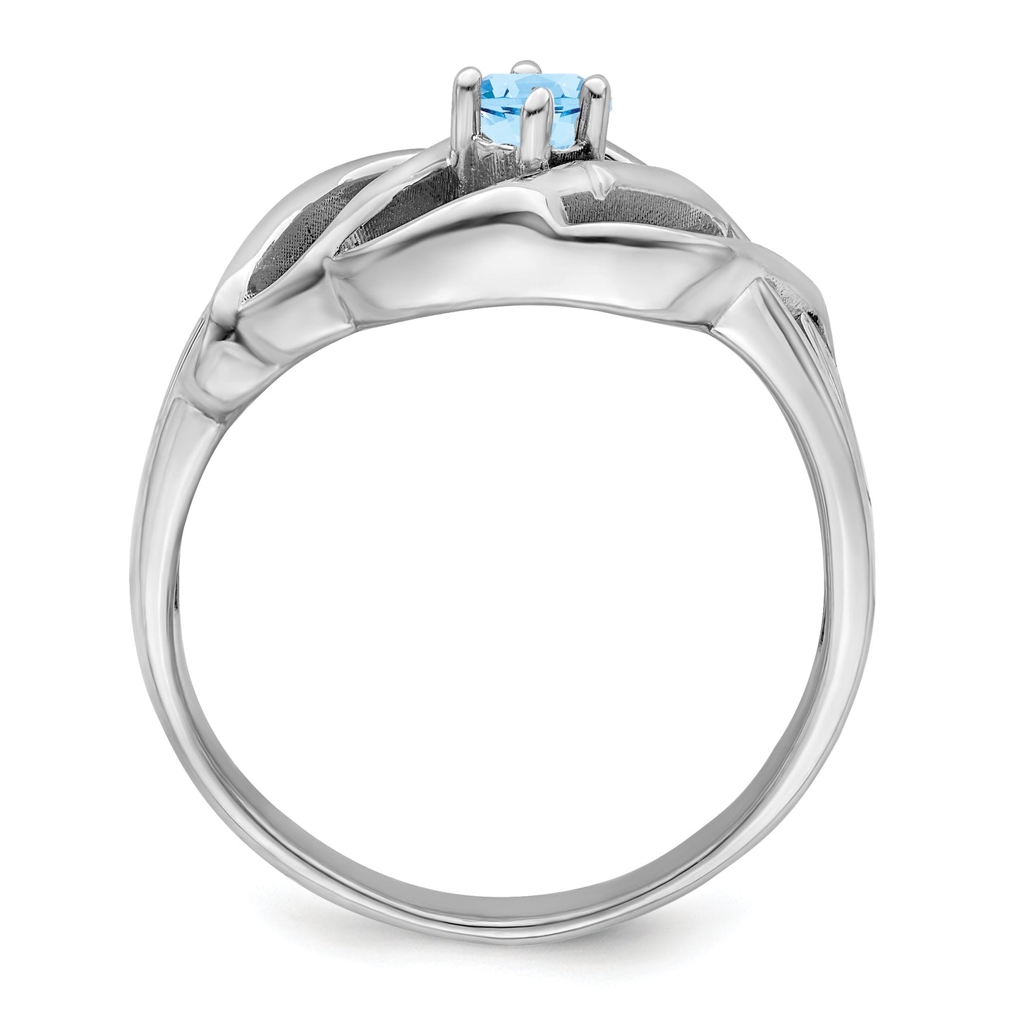 Sterling Silver Rhodium plated Family Jewelry Ring, 1-stone