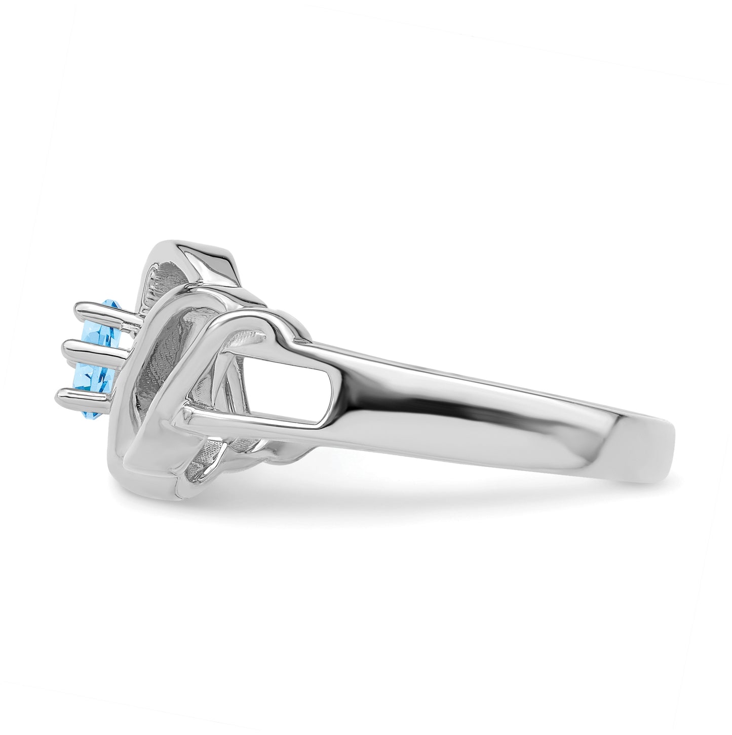 Sterling Silver Rhodium plated Family Jewelry Ring, 1-stone