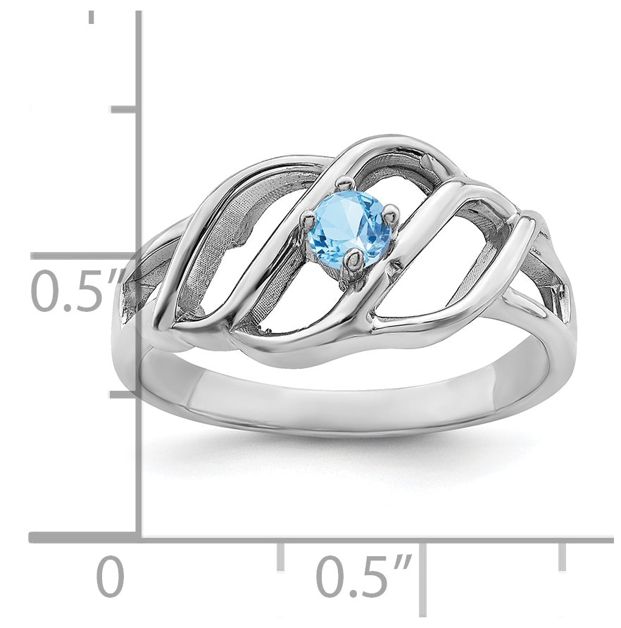 Sterling Silver Rhodium plated Family Jewelry Ring, 1-stone