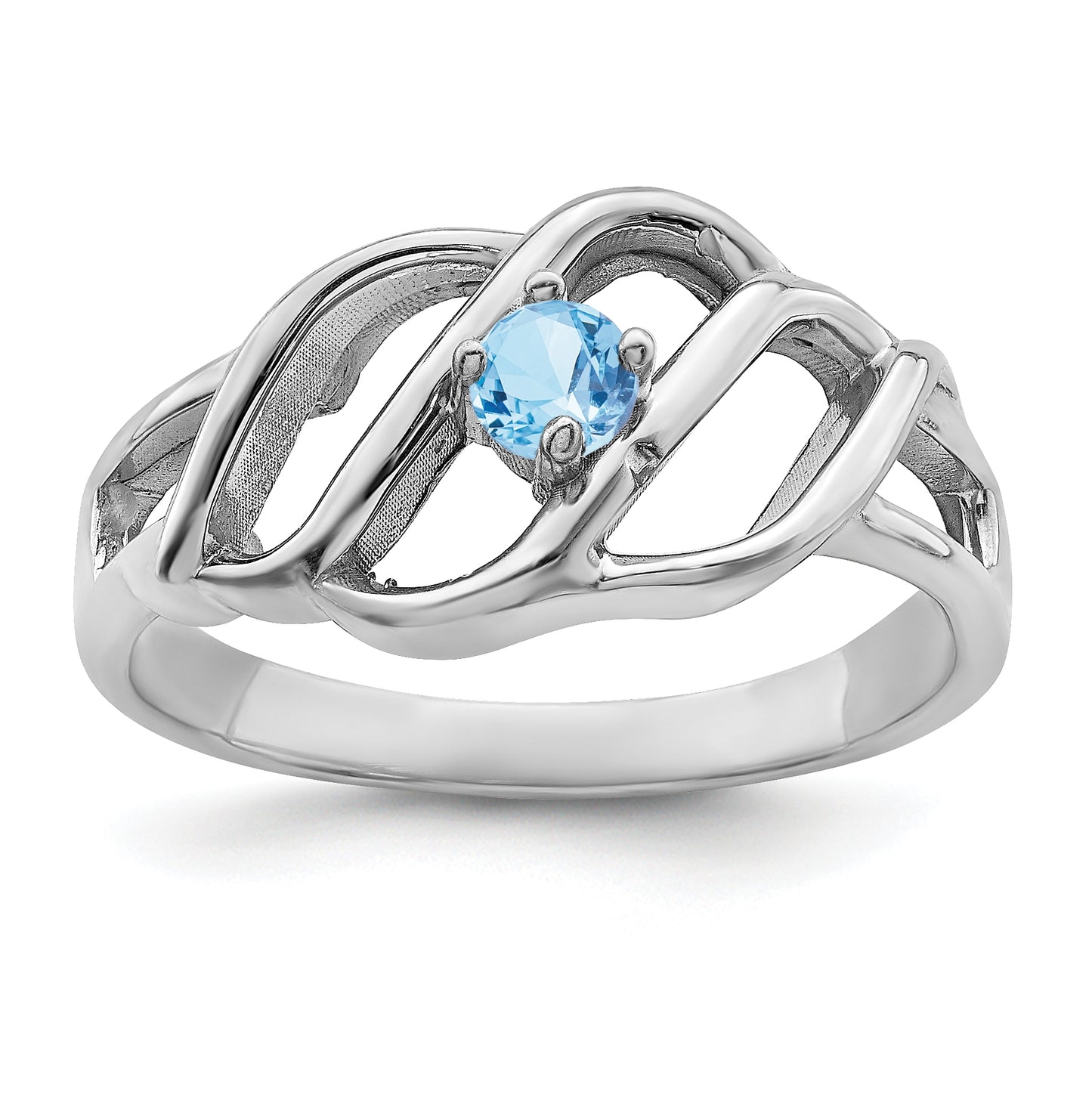 Sterling Silver Rhodium plated Family Jewelry Ring, 1-stone