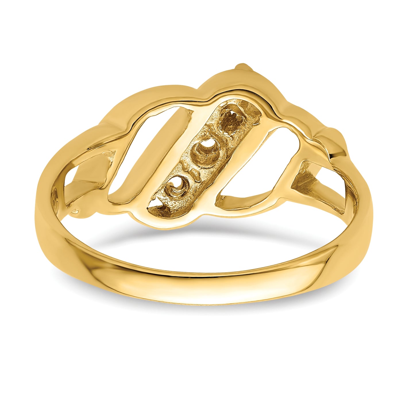 10K Yellow Gold Synthetic Family Jewelry Ring, 3-Stone