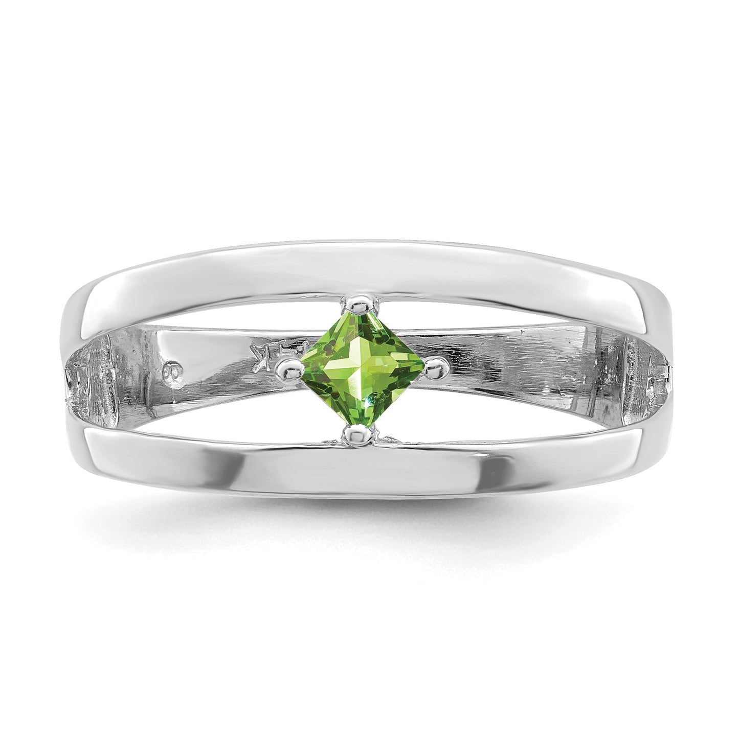 Sterling Silver Rhodium plated Synthetic Single Stone Family & Mothers Ring