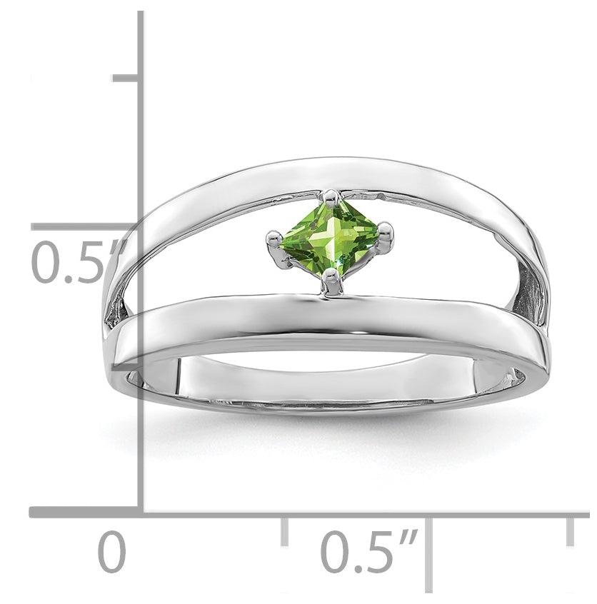Sterling Silver Rhodium plated Synthetic Single Stone Family & Mothers Ring
