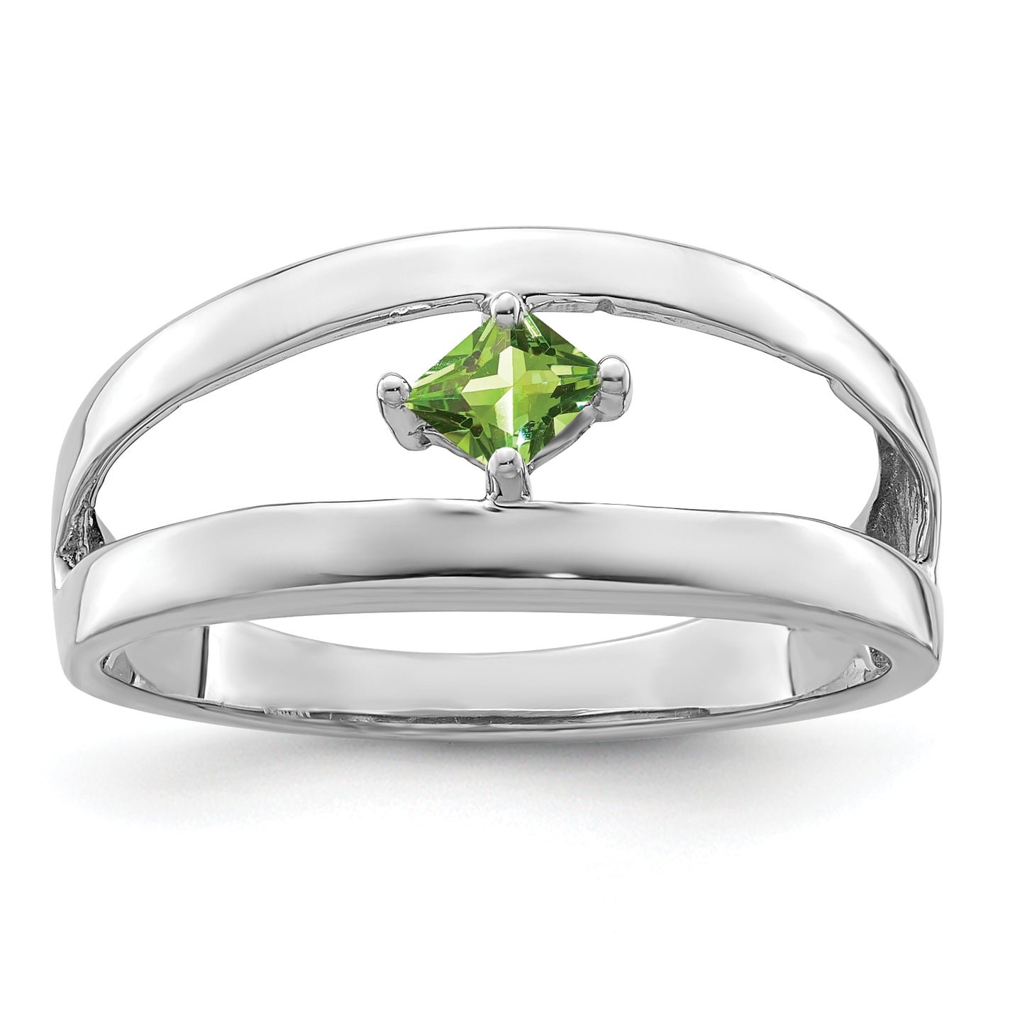 Sterling Silver Rhodium plated Synthetic Single Stone Family & Mothers Ring