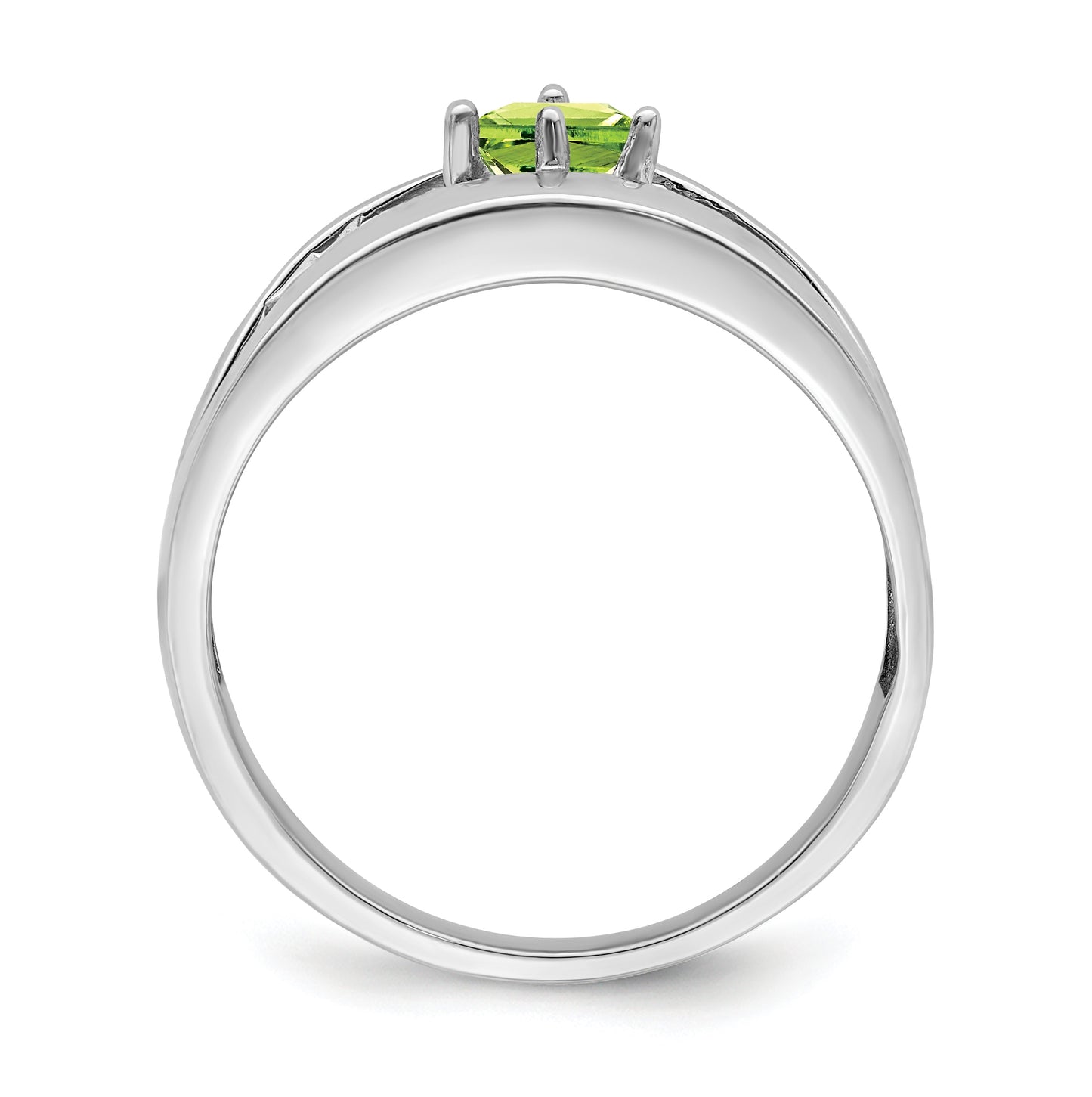 Sterling Silver Rhodium plated Synthetic Single Stone Family & Mothers Ring