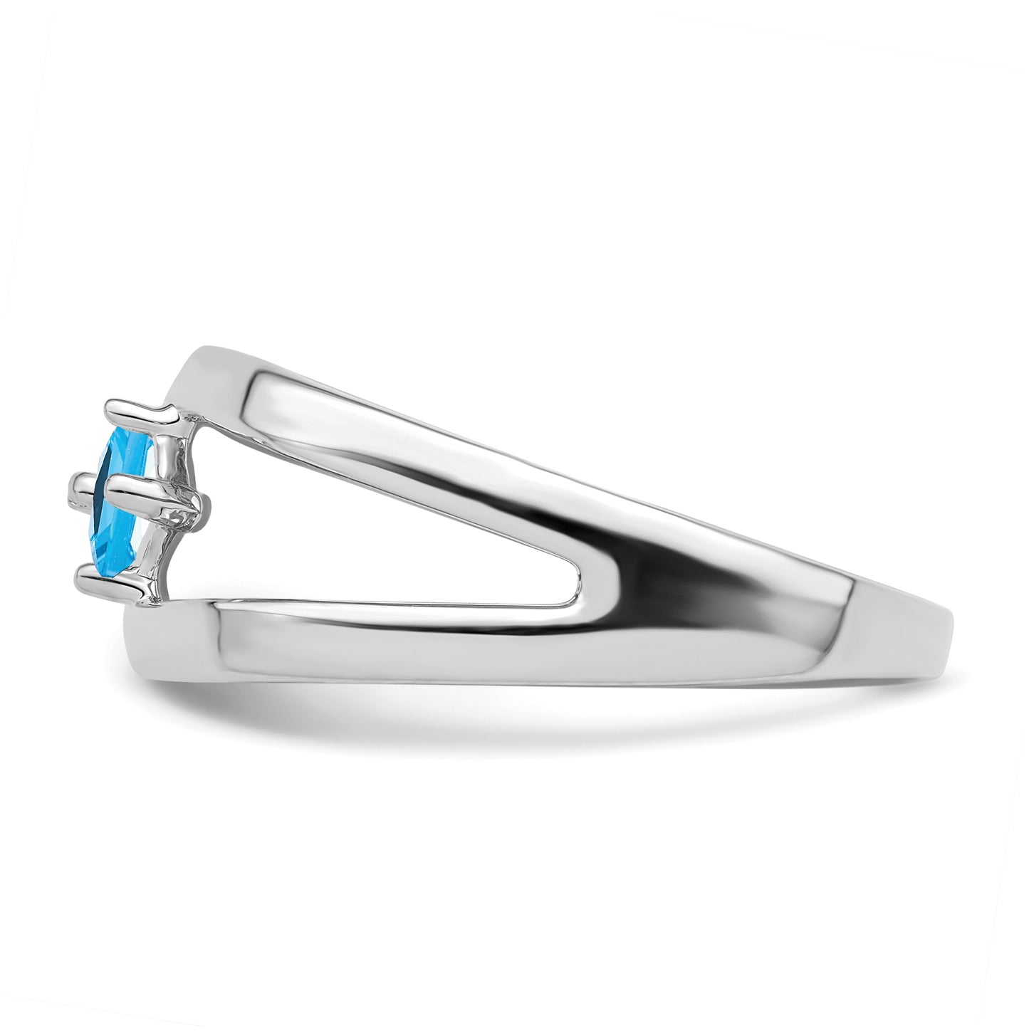 Sterling Silver Rhodium plated Synthetic 2-Stone Family Jewelry Ring