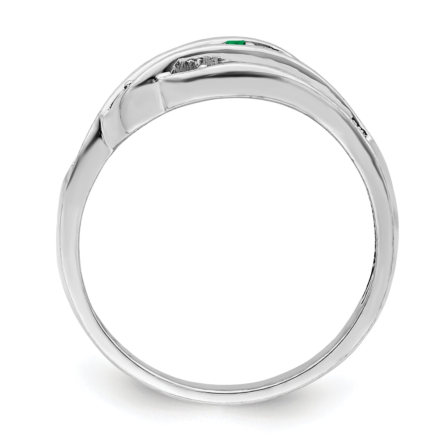 Sterling Silver Rhodium plated Synthetic Family Jewelry Ring, 4-Stone