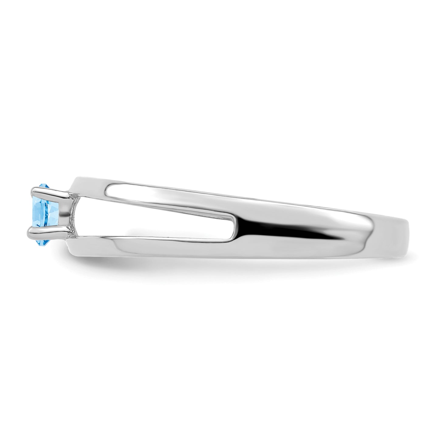 Sterling Silver Rhodium plated 3mm Synthetic Family Jewelry Ring