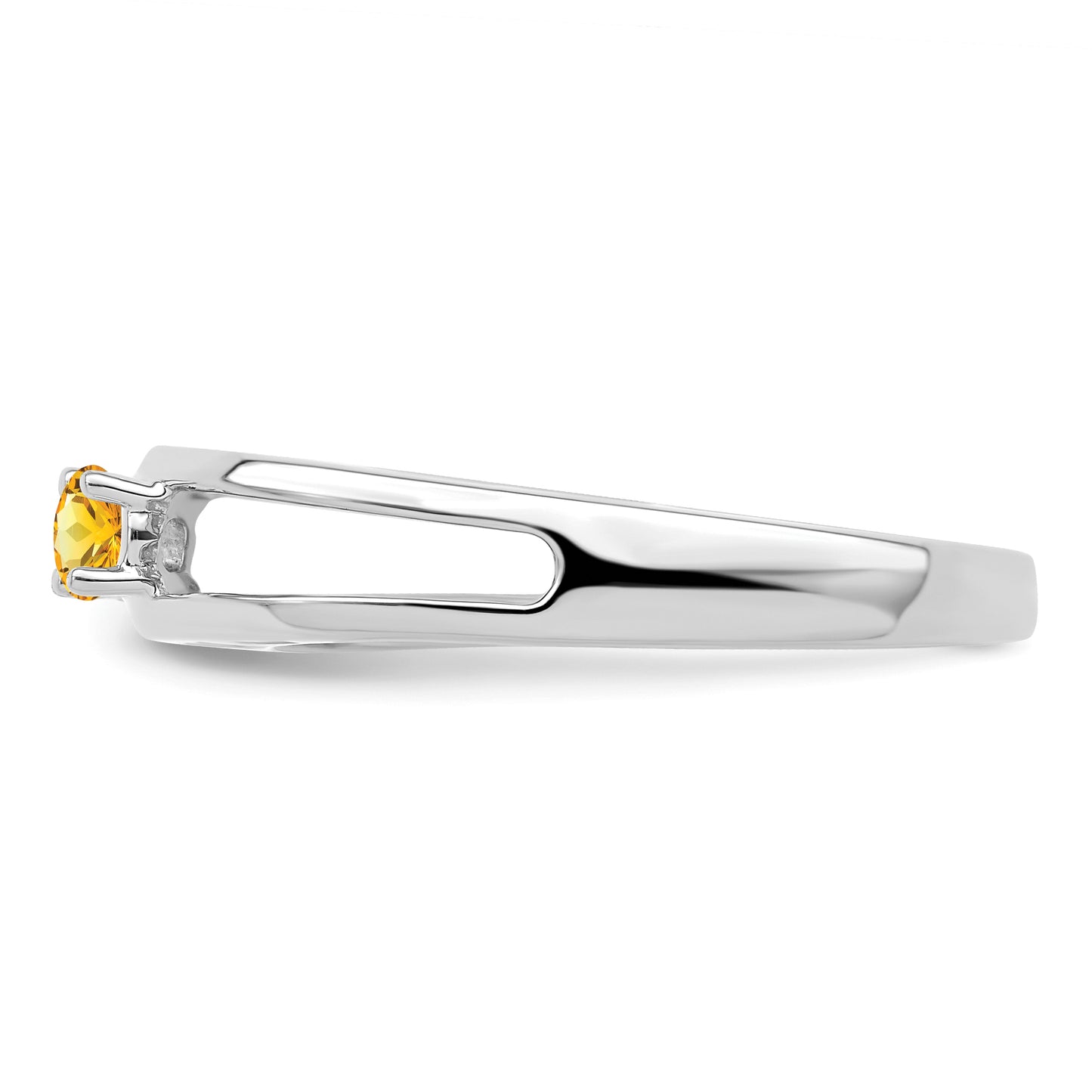Sterling Silver Rhodium plated 3mm Synthetic Family Jewelry Ring