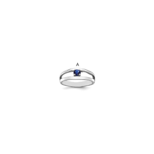 Sterling Silver Rhodium plated Synthetic Family Jewelry Ring