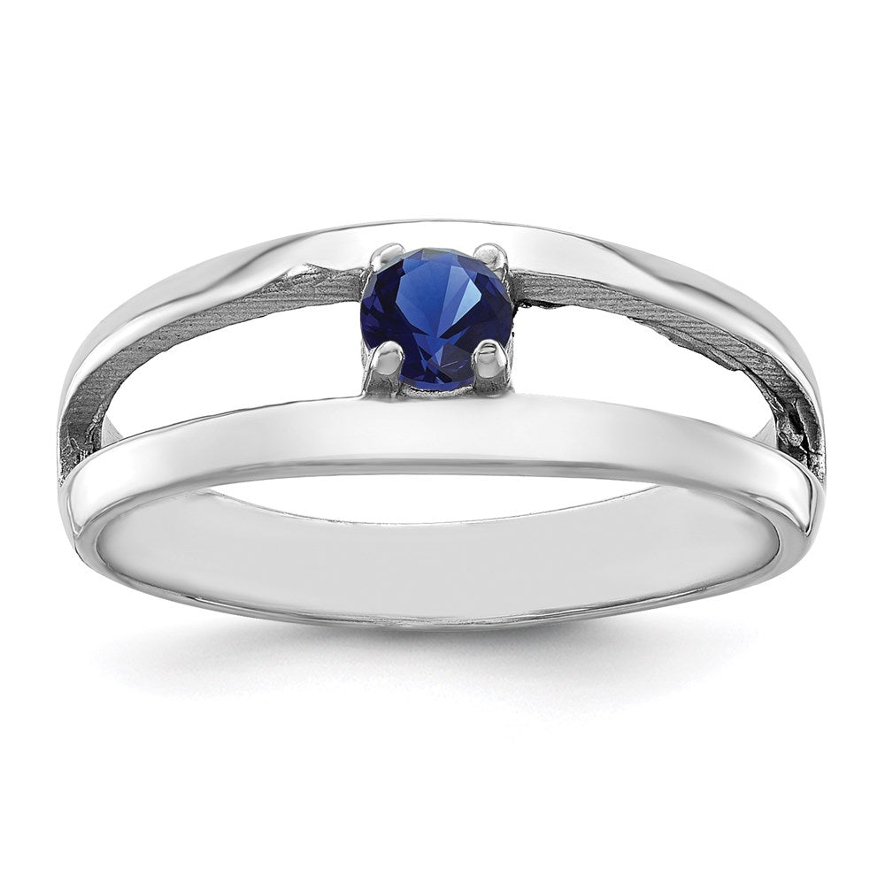 Sterling Silver Rhodium plated Synthetic Family Jewelry Ring