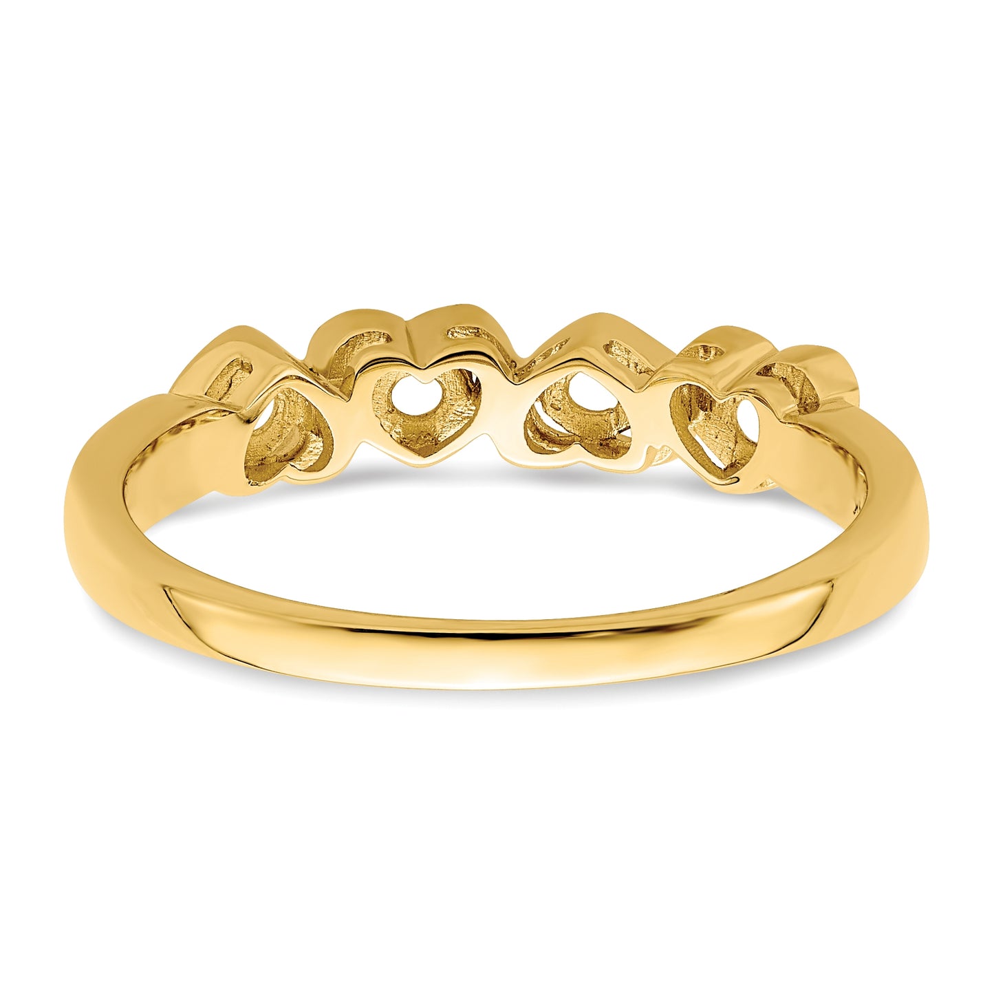 10K Yellow Gold Synthetic Family Jewelry Ring, 4 Stone