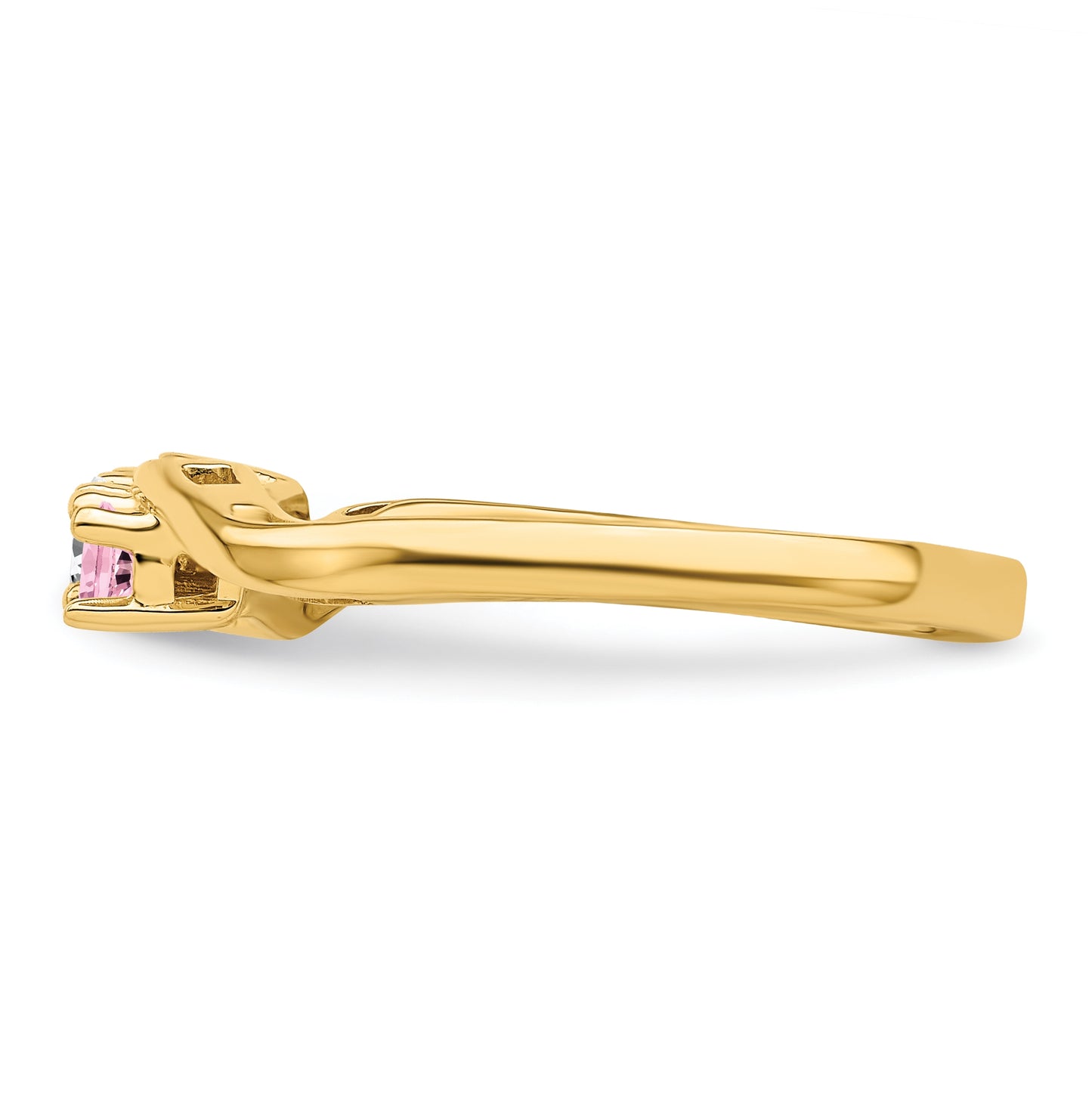 10K Yellow Gold Synthetic Family Jewelry Ring, 3Stone